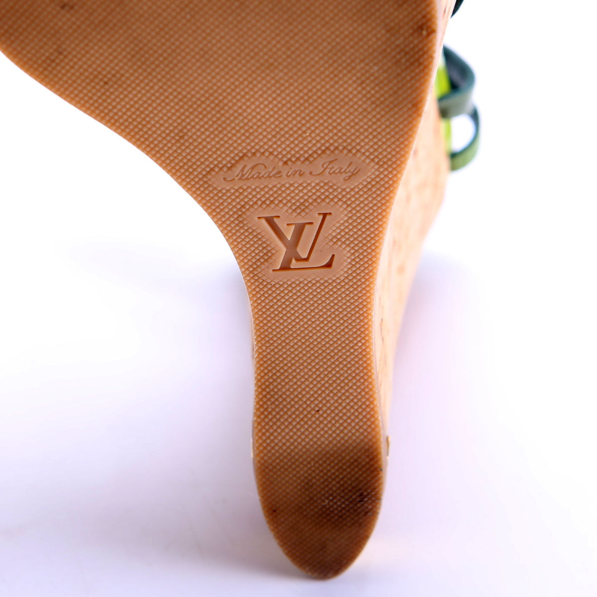 Louis Vuitton Summertime Cork Wedges Size 39 Green