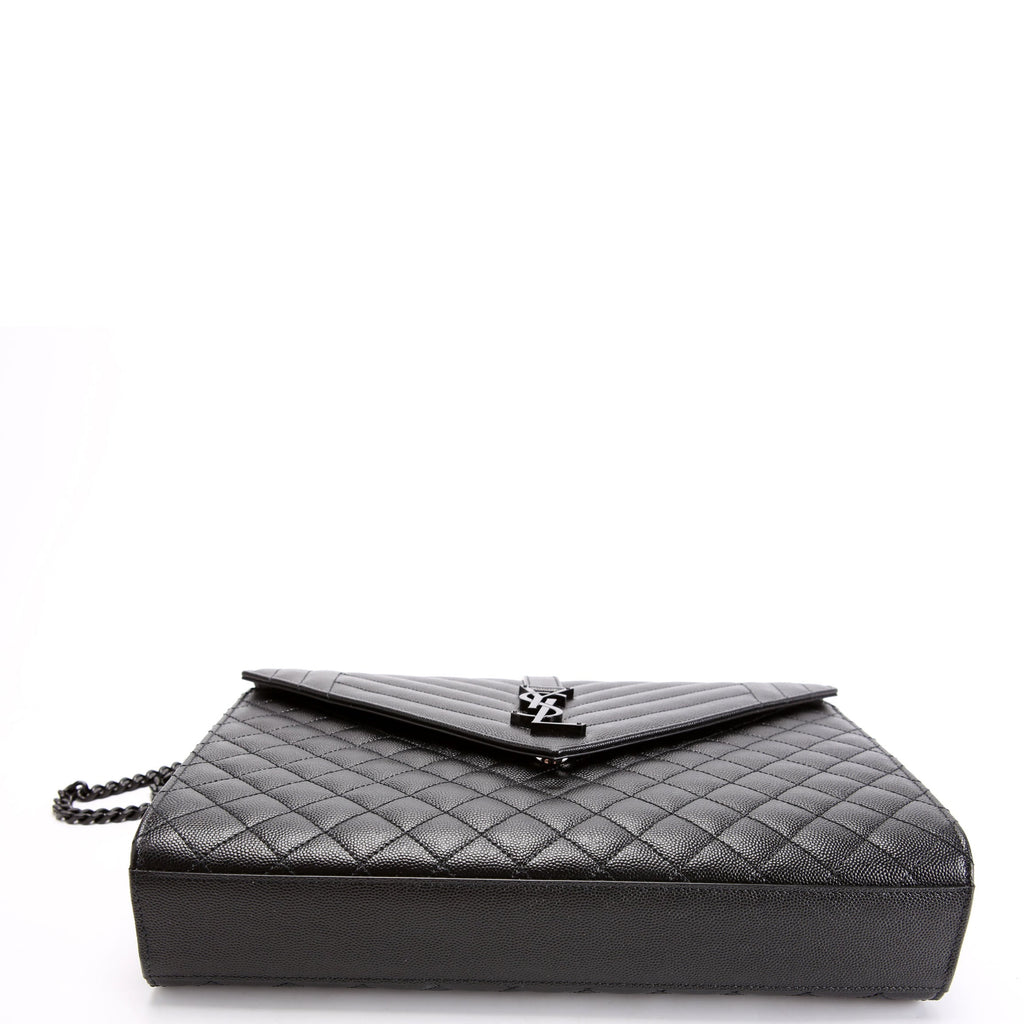 Saint Laurent Envelope Large Triquilt 600166 Black