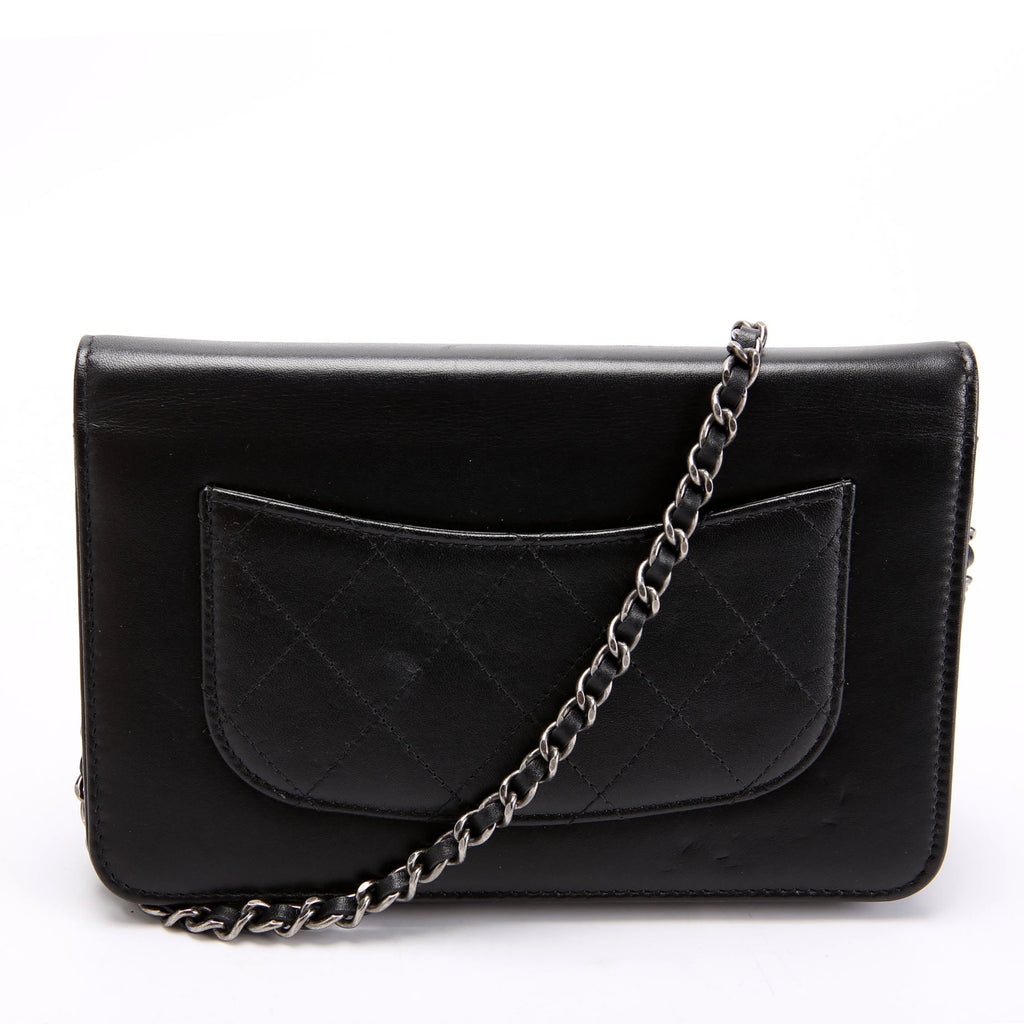 Chanel Two-Tone Chain 20s Signe WOC Calfskin 29M Black