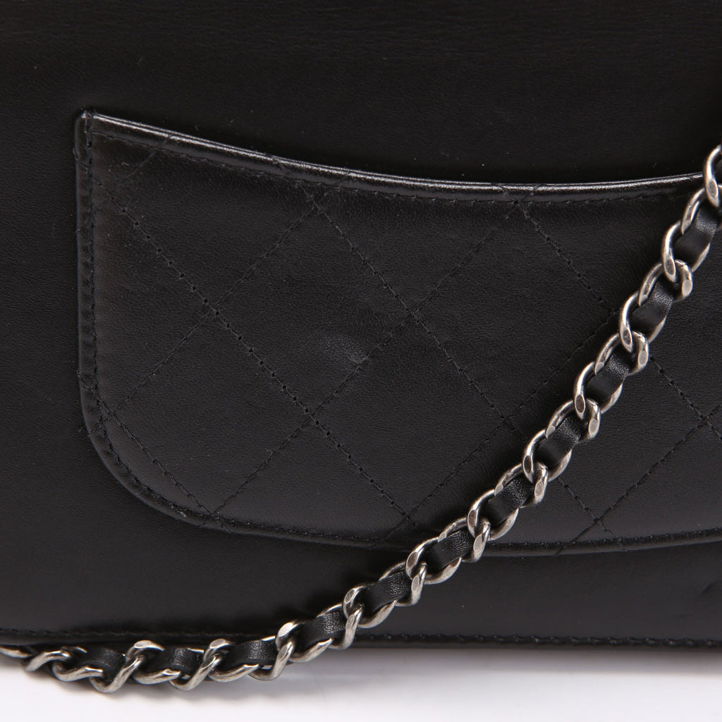 Chanel Two-Tone Chain 20s Signe WOC Calfskin 29M Black