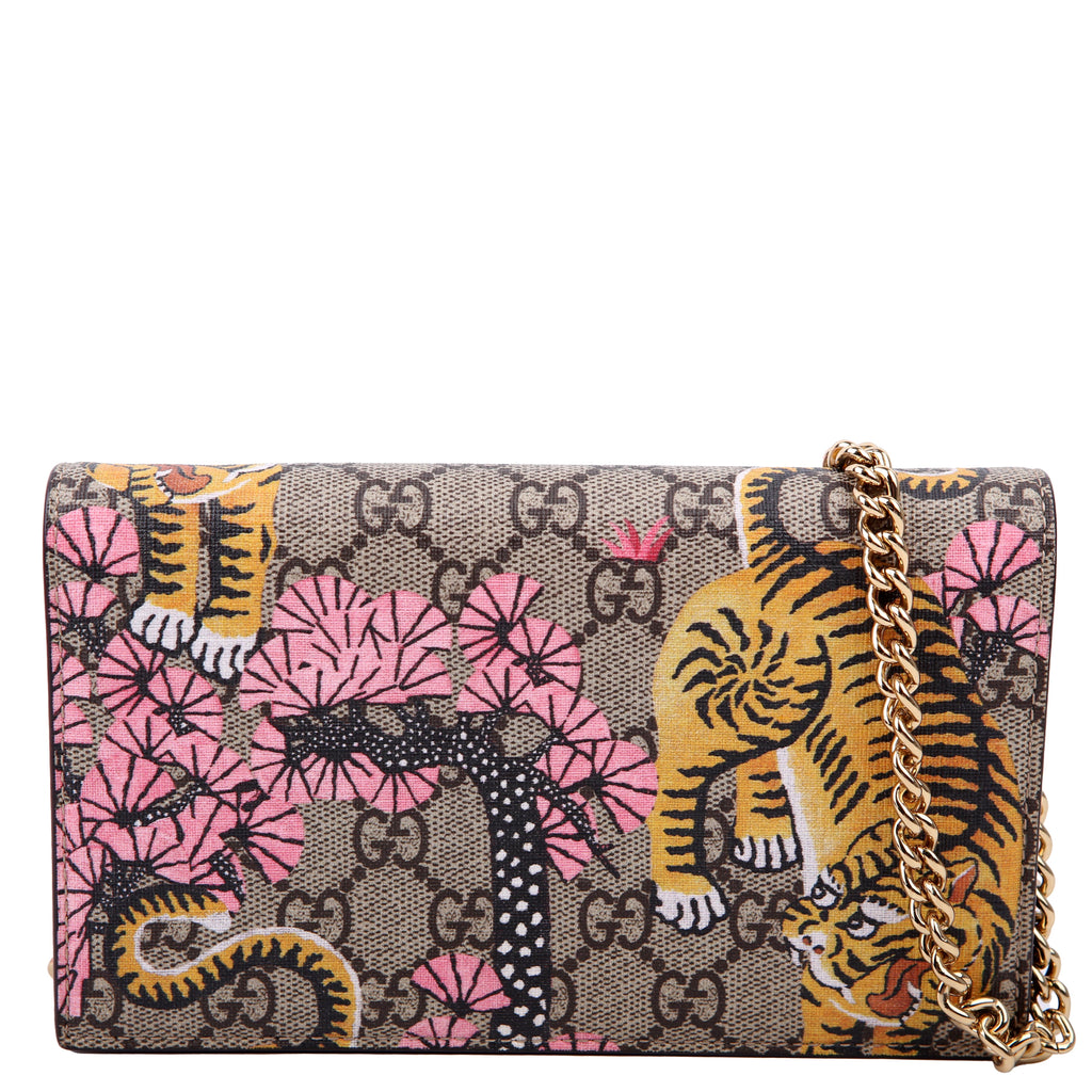 Gucci 452348 GG Supreme Bengal Chain Wallet
