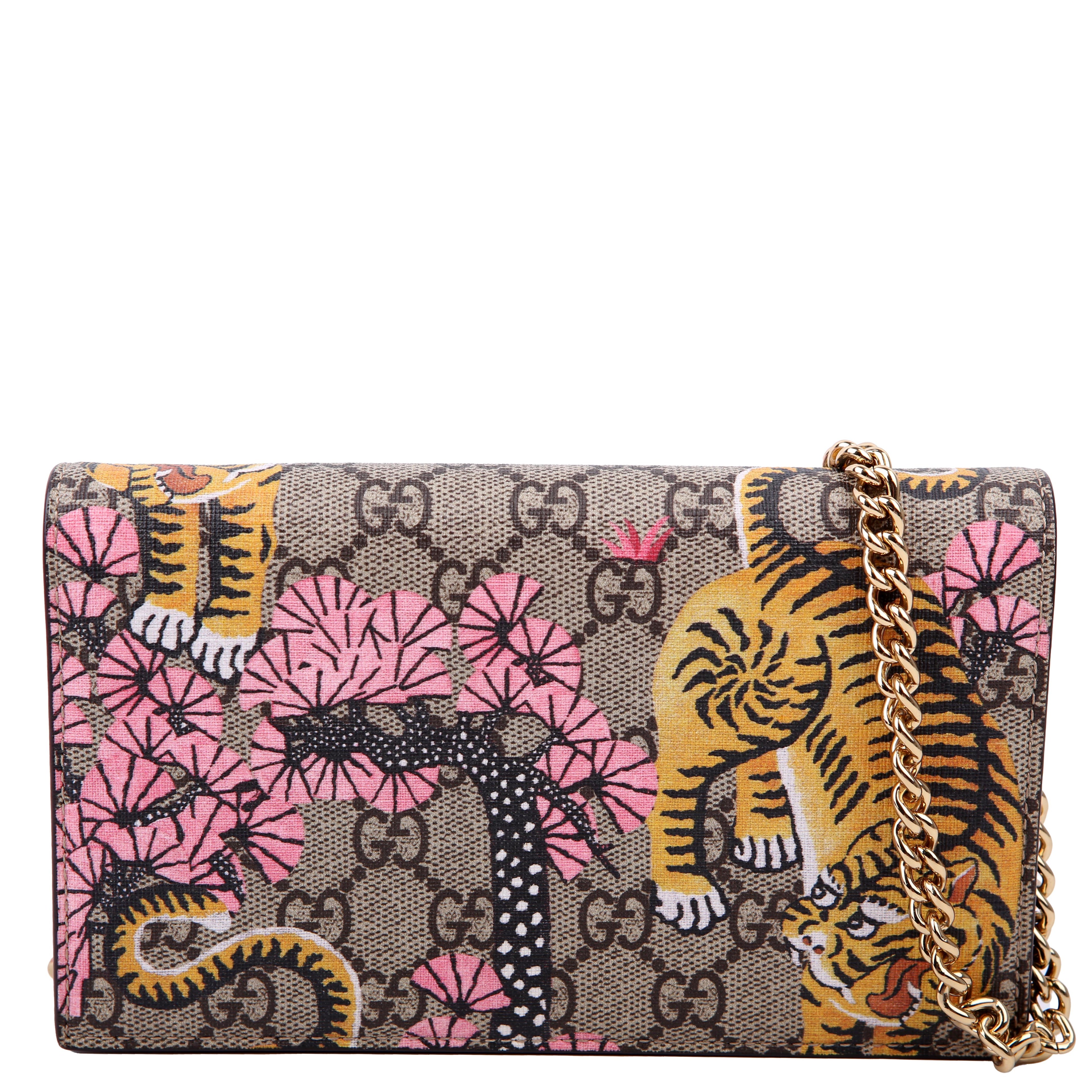 Gucci 452348 GG Supreme Bengal Chain Wallet