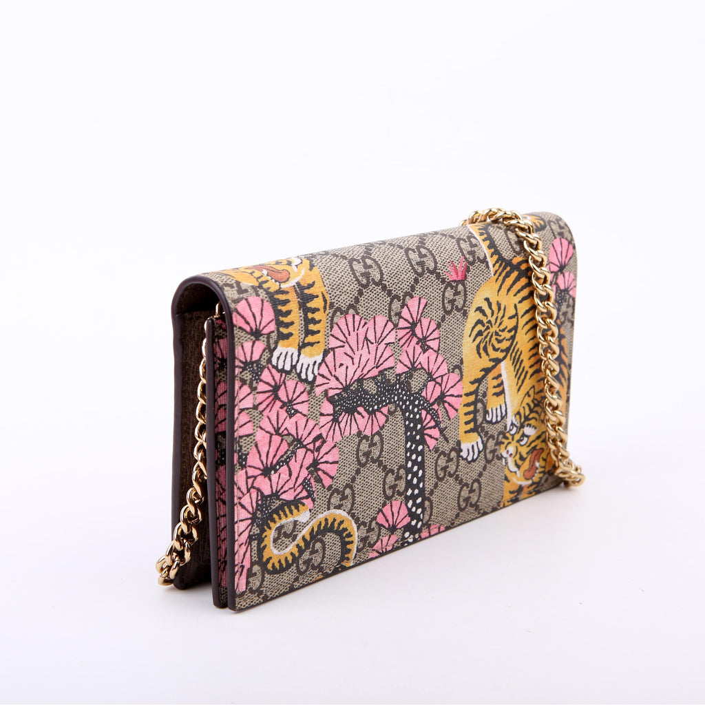 Gucci 452348 GG Supreme Bengal Chain Wallet