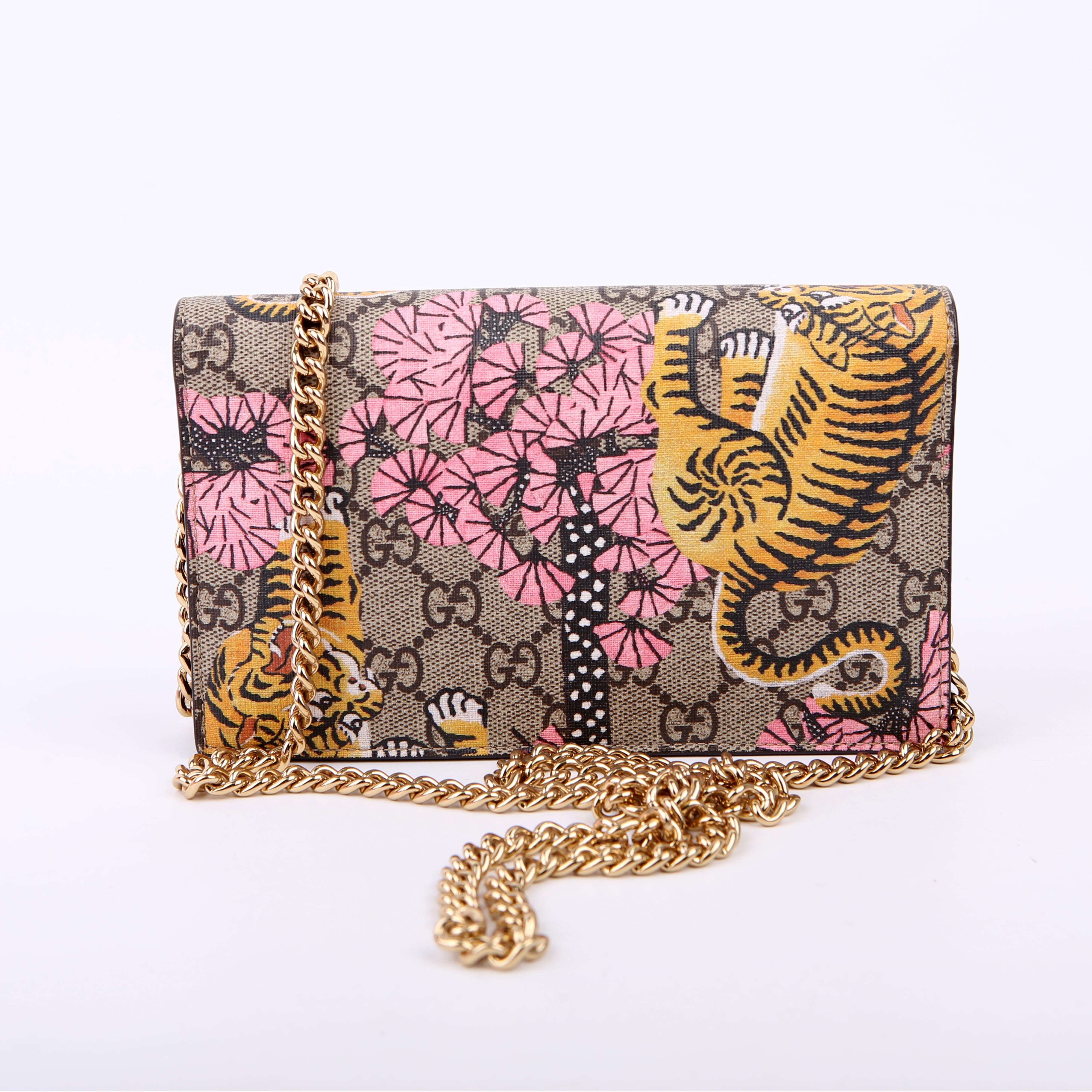 Gucci 452348 GG Supreme Bengal Chain Wallet