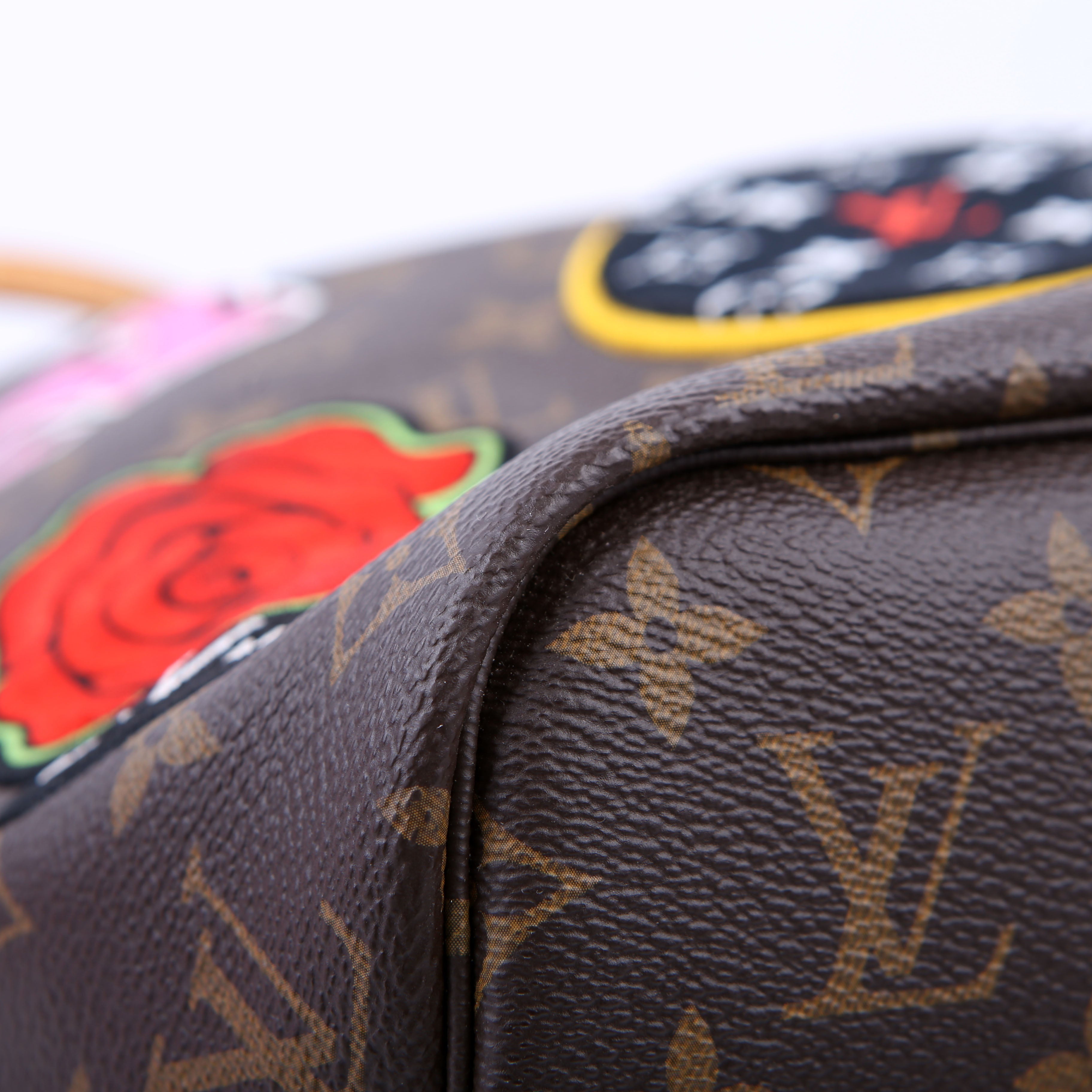 Louis Vuitton Neverfull With Wallet MM Monogram Patches Pink