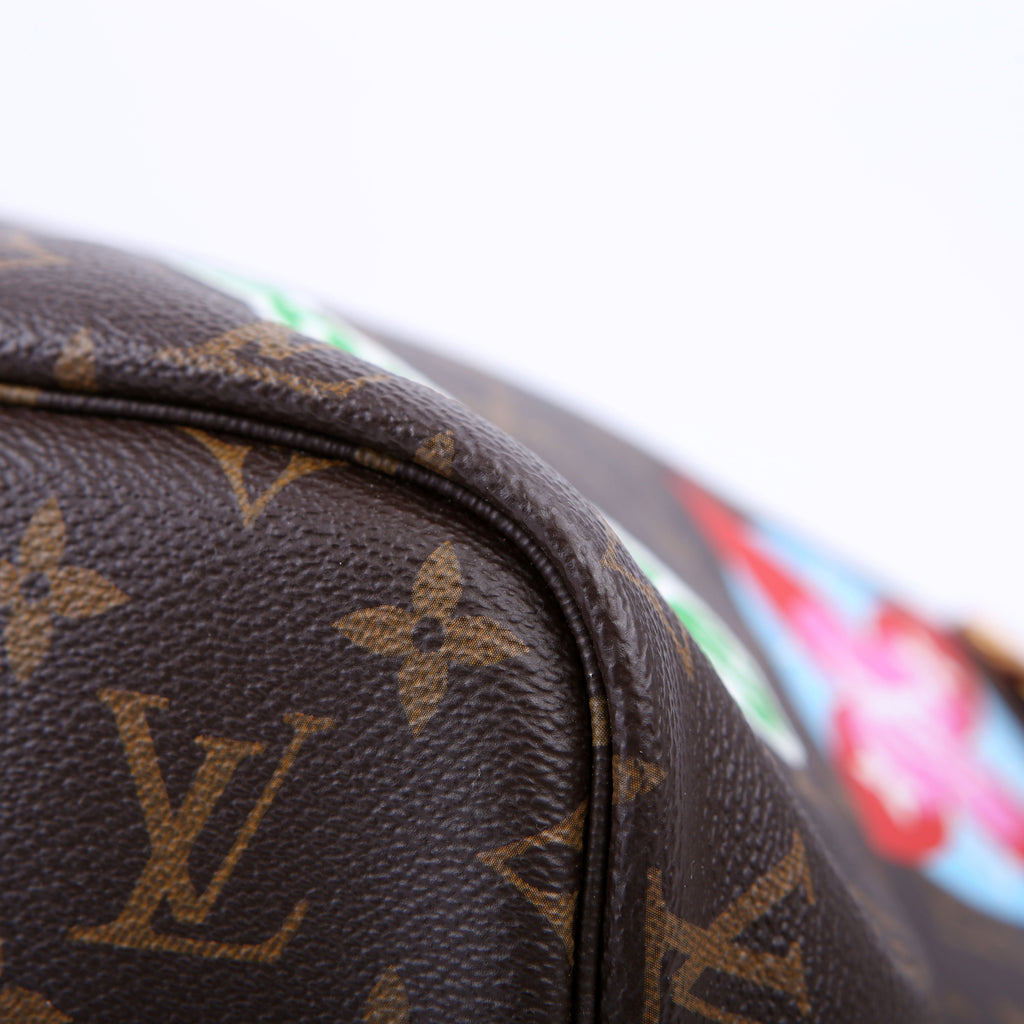 Louis Vuitton Neverfull With Wallet MM Monogram Patches Pink