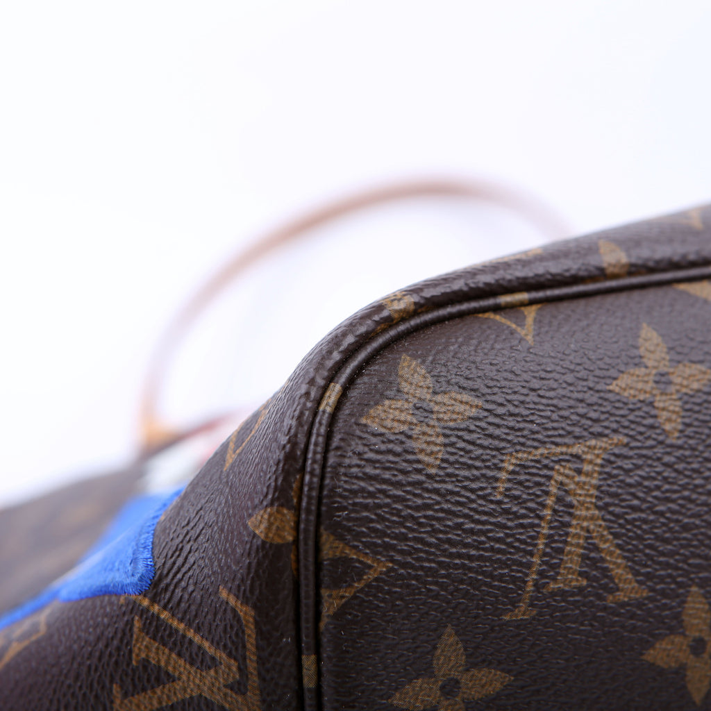 Louis Vuitton Neverfull With Wallet MM Monogram Patches Pink