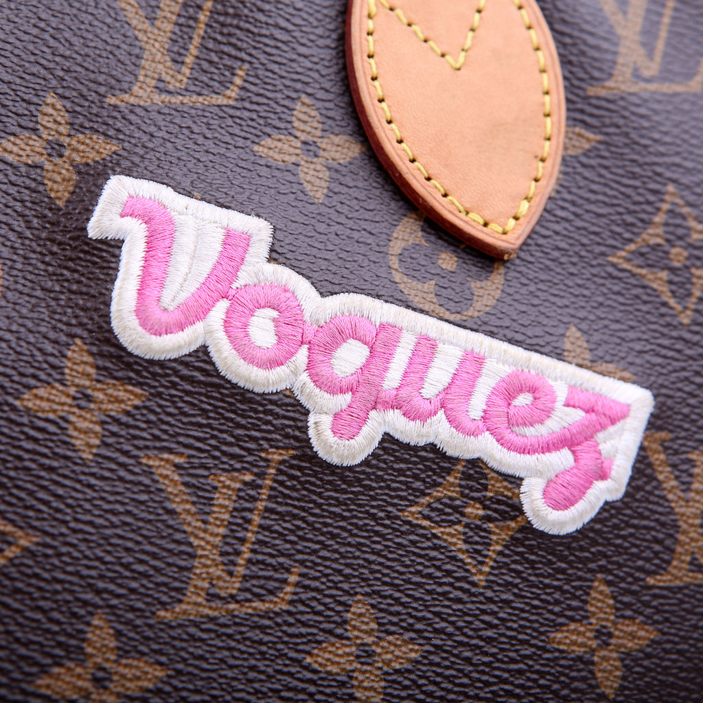 Louis Vuitton Neverfull With Wallet MM Monogram Patches Pink
