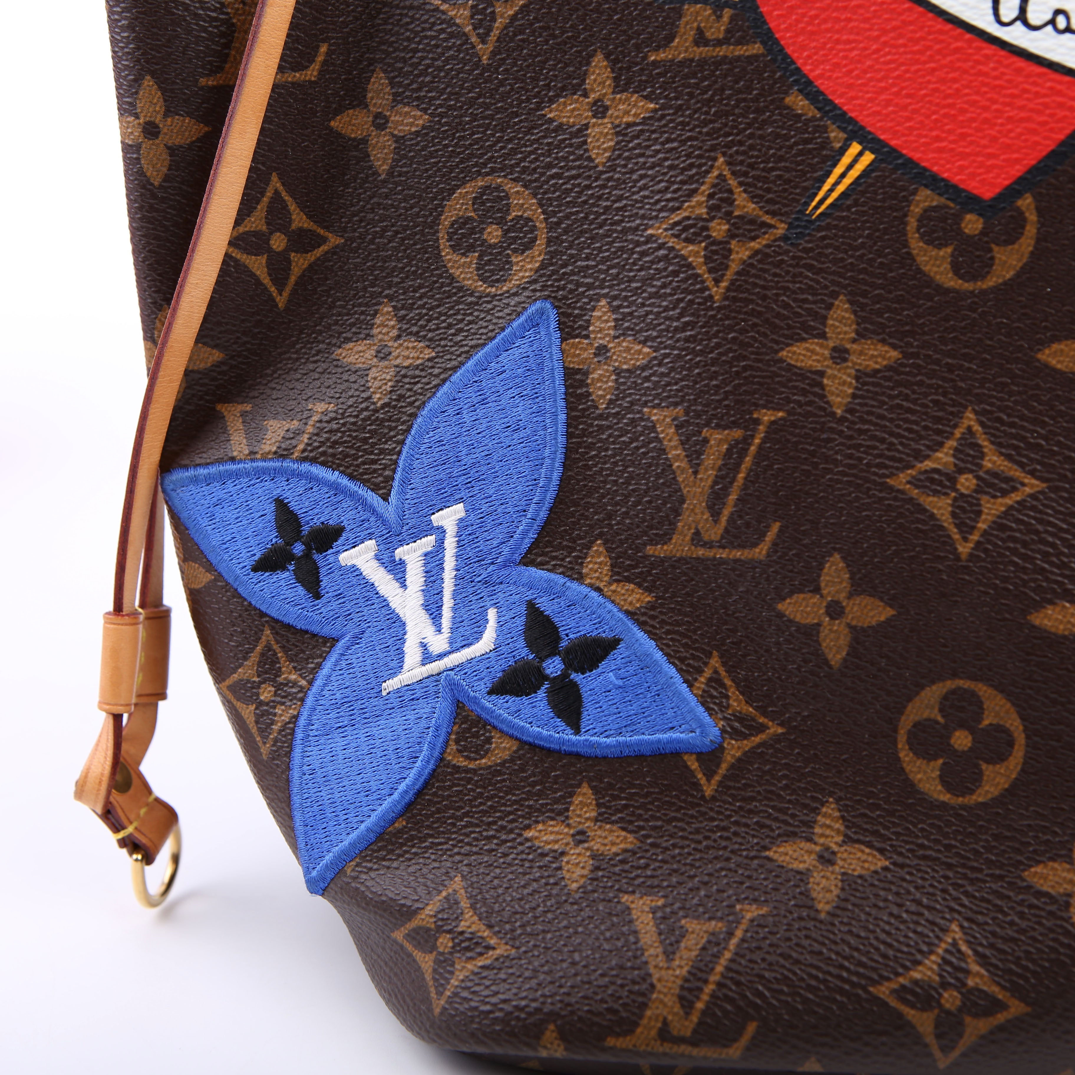 Louis Vuitton Neverfull With Wallet MM Monogram Patches Pink