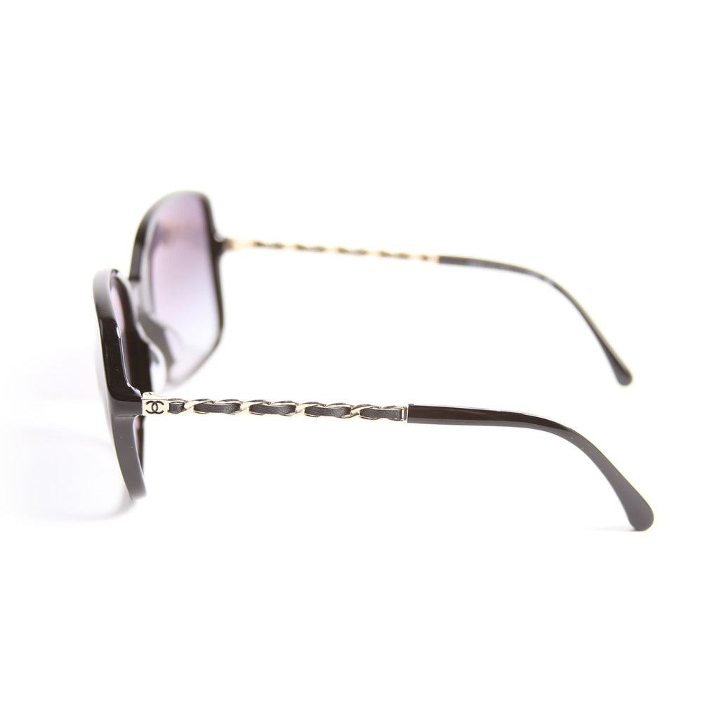 Chanel 5210-Q-A Square Chain Sunglasses Black