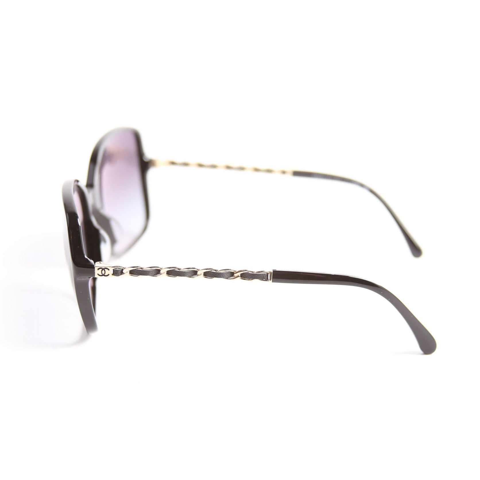 Chanel 5210-Q-A Square Chain Sunglasses Black