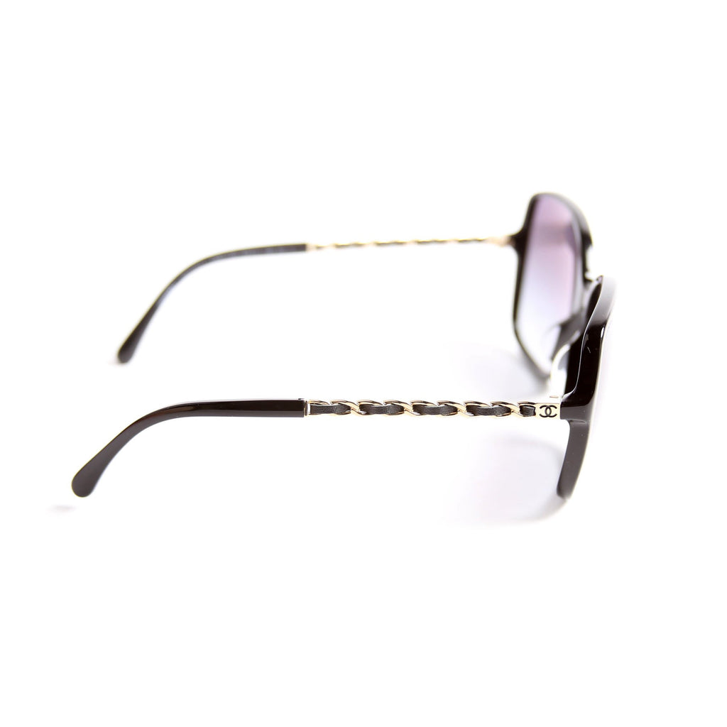Chanel 5210-Q-A Square Chain Sunglasses Black