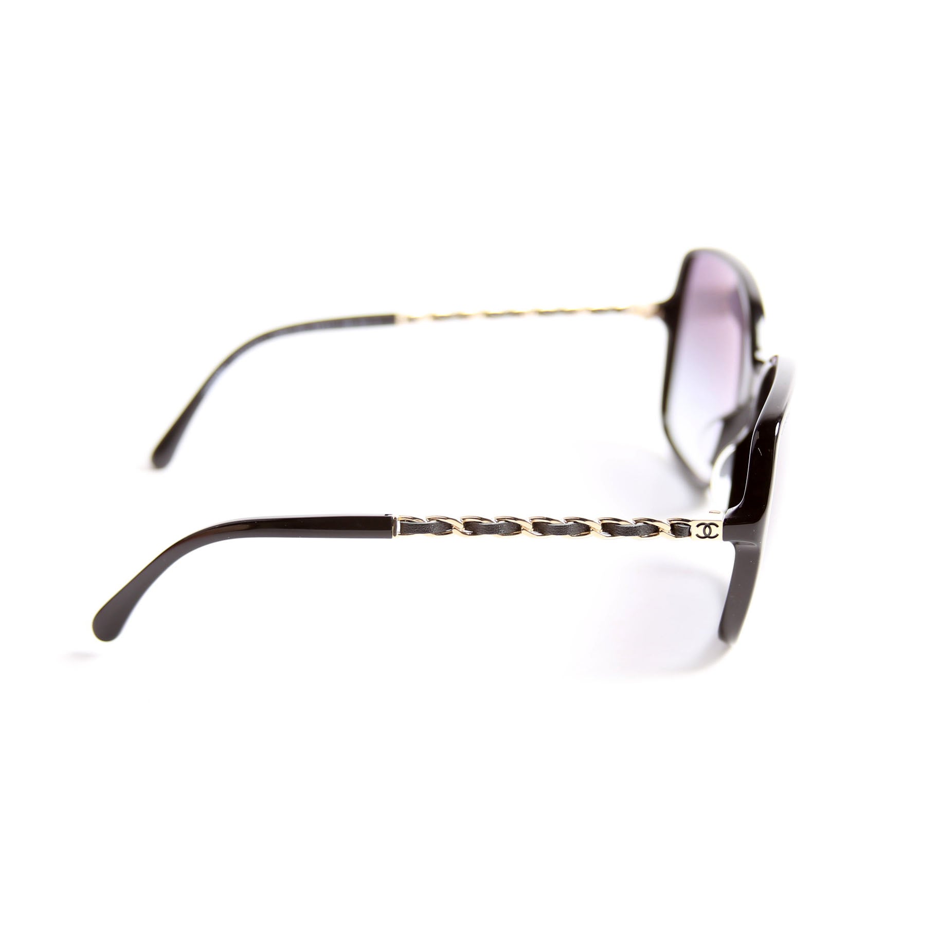 Chanel 5210-Q-A Square Chain Sunglasses Black