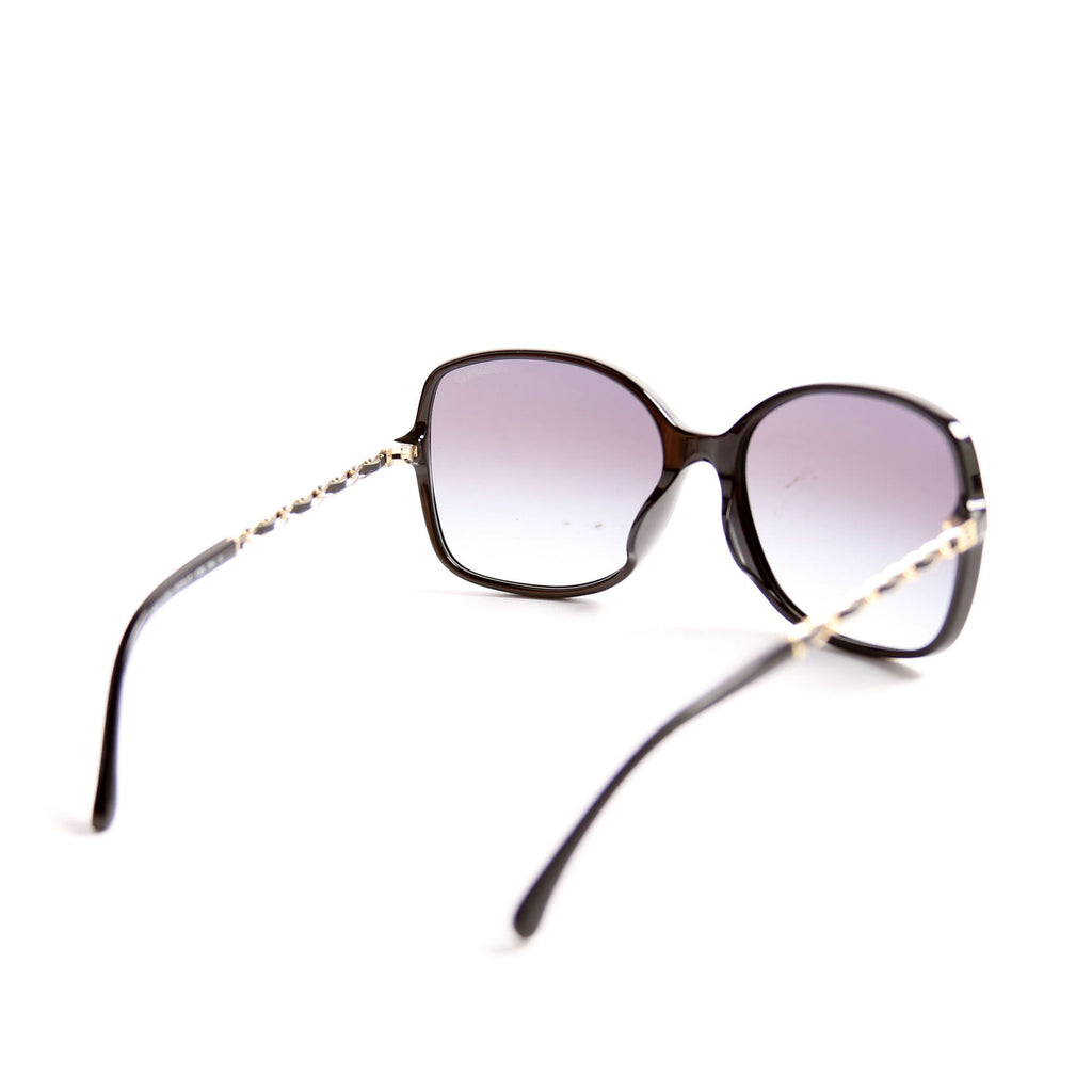 Chanel 5210-Q-A Square Chain Sunglasses Black