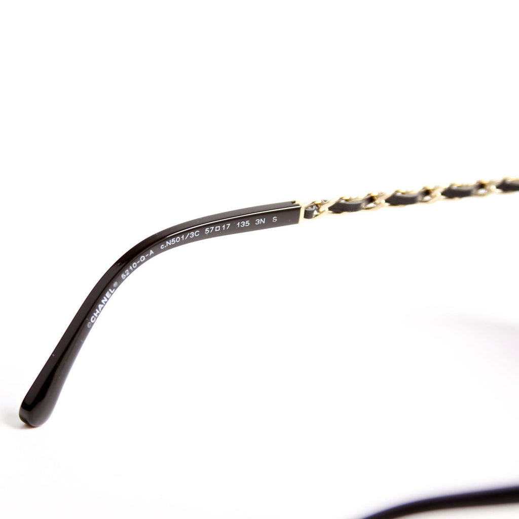 Chanel 5210-Q-A Square Chain Sunglasses Black