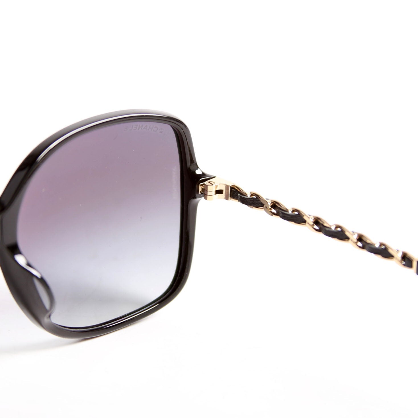 Chanel 5210-Q-A Square Chain Sunglasses Black