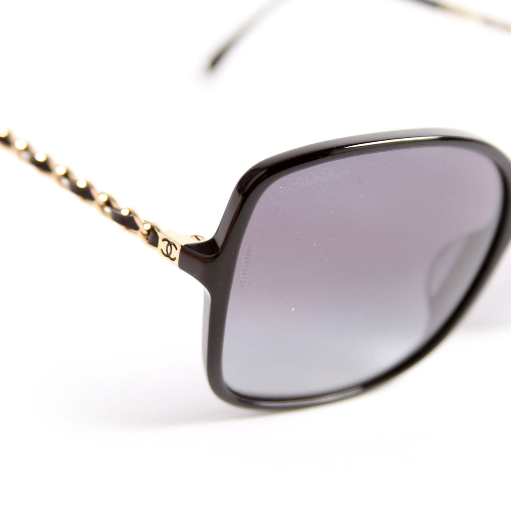 Chanel 5210-Q-A Square Chain Sunglasses Black