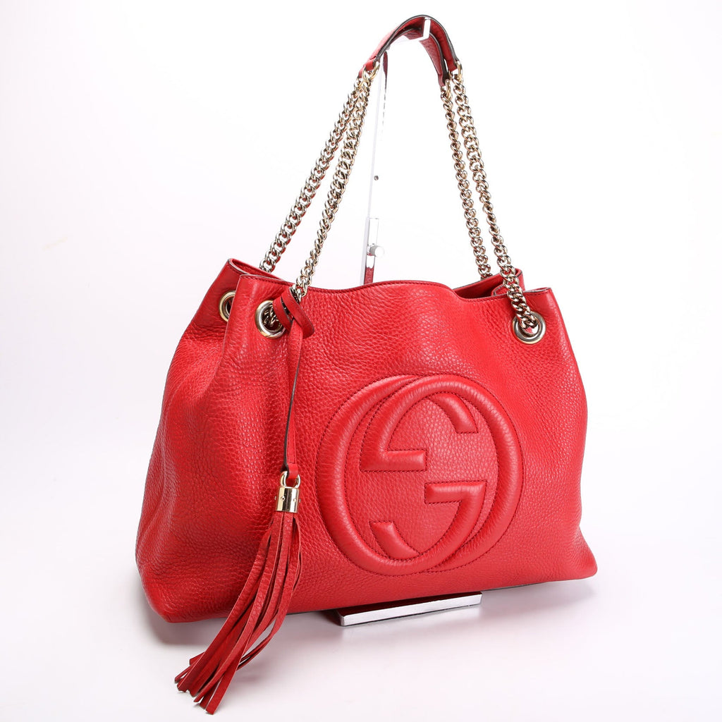 Gucci 308982 Soho Leather Shoulder Medium Red