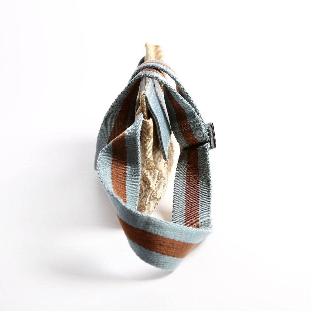 Gucci 162962 GG Canvas Mini Waist Bag Beige/Blue