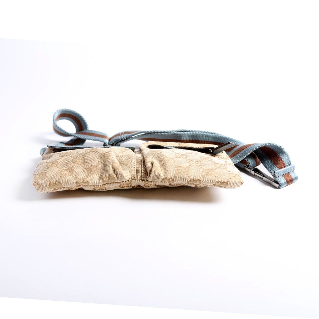 Gucci 162962 GG Canvas Mini Waist Bag Beige/Blue
