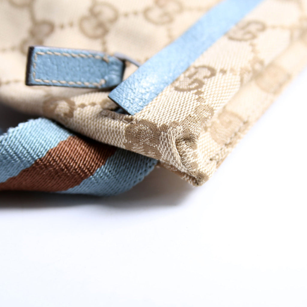 Gucci 162962 GG Canvas Mini Waist Bag Beige/Blue