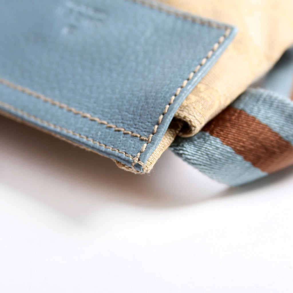 Gucci 162962 GG Canvas Mini Waist Bag Beige/Blue