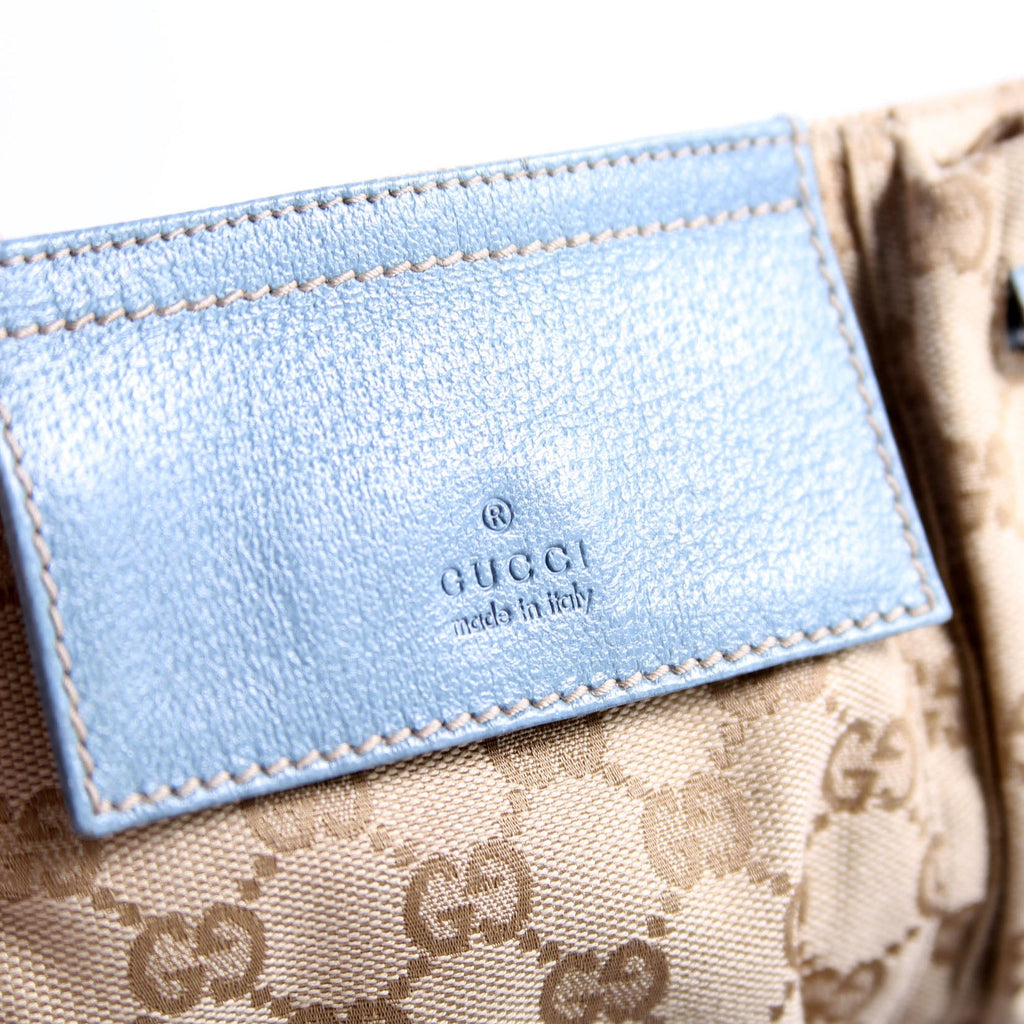 Gucci 162962 GG Canvas Mini Waist Bag Beige/Blue