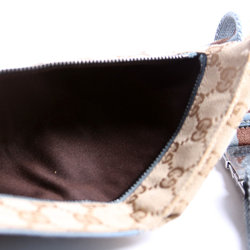 Gucci 162962 GG Canvas Mini Waist Bag Beige/Blue