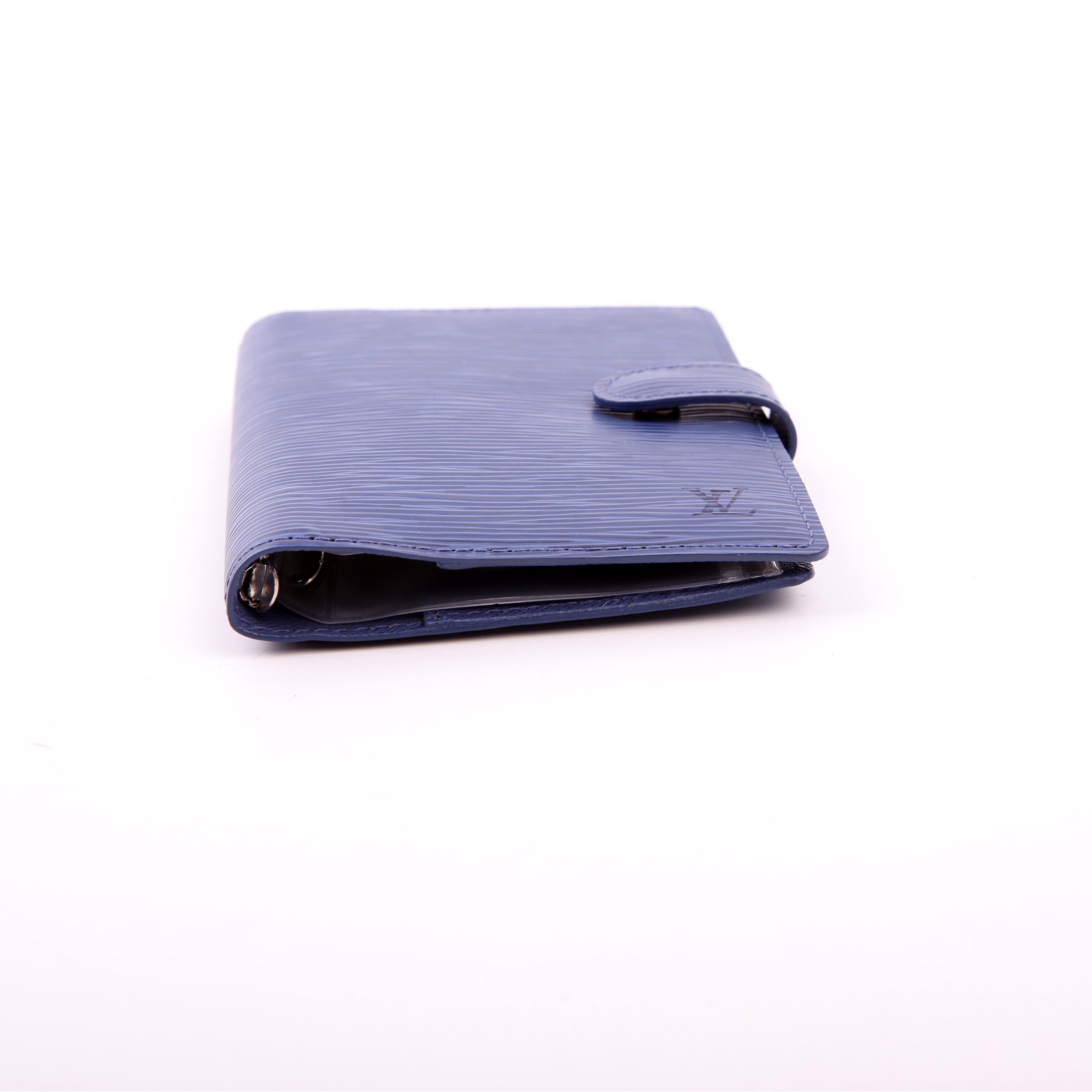 Louis Vuitton Agenda Medium Ring Epi Blue