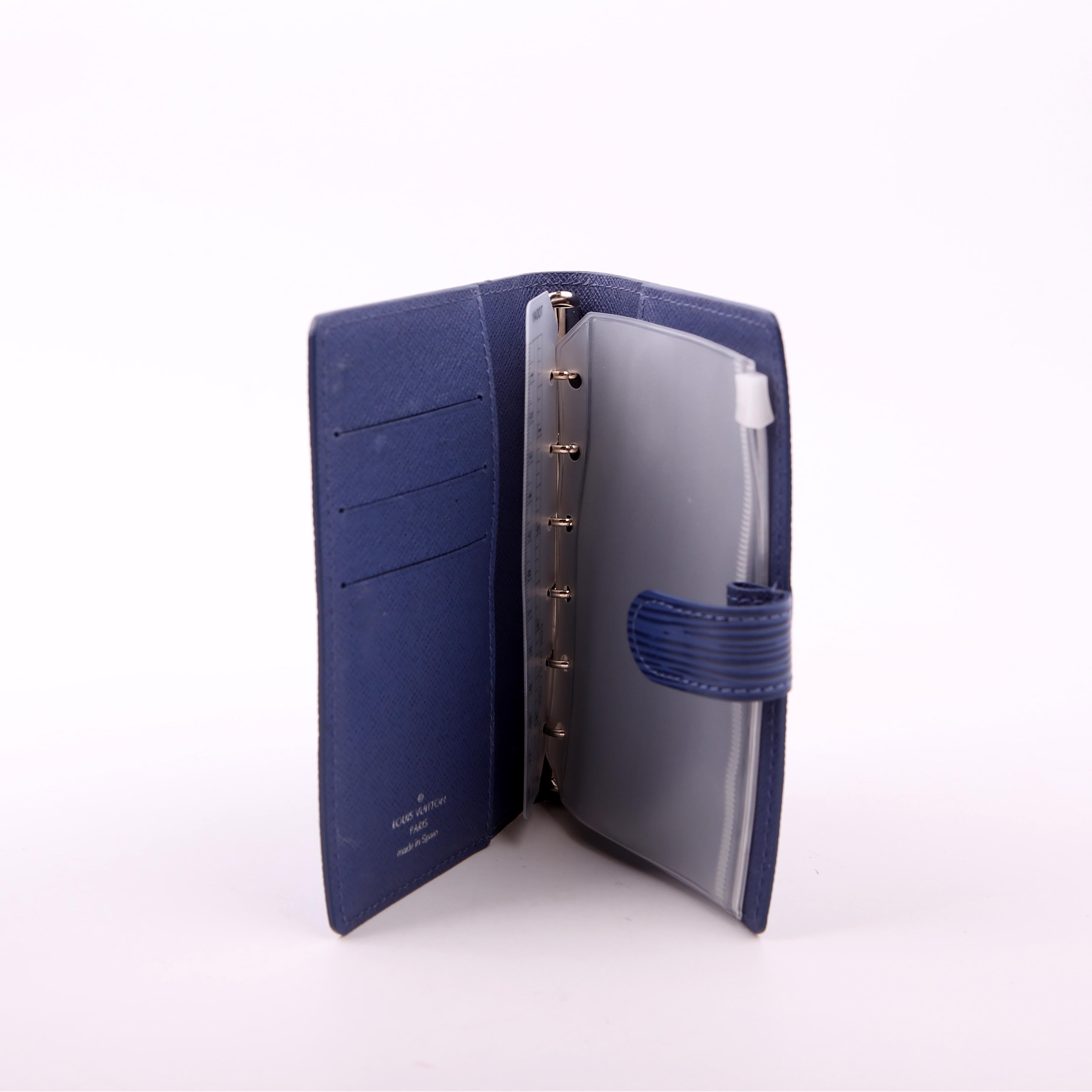 Louis Vuitton Agenda Medium Ring Epi Blue