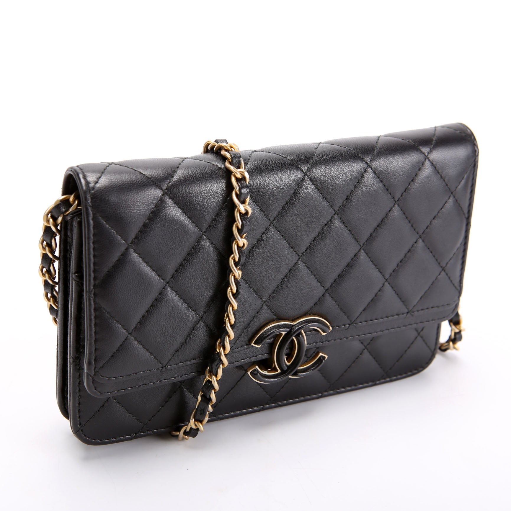 Chanel Woc CC Chic Quilted Lambskin 28M Black