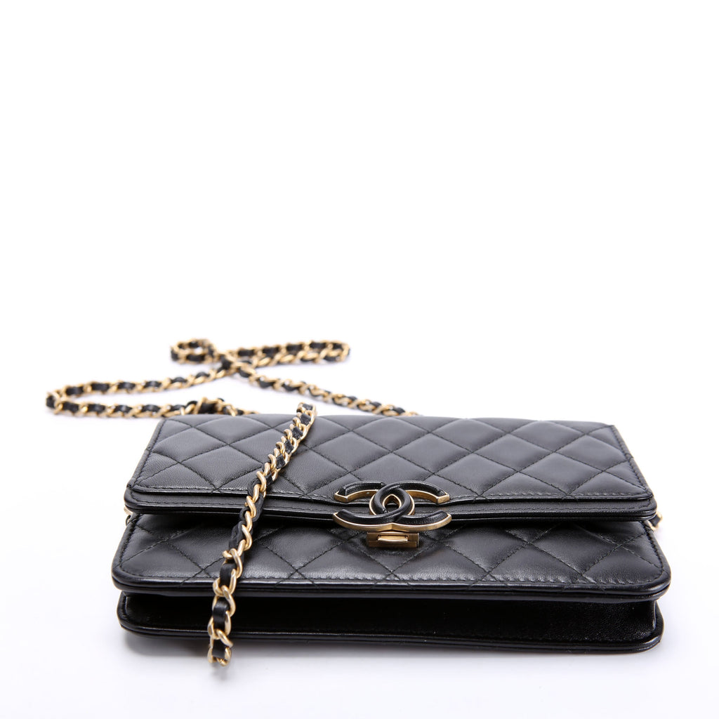 Chanel Woc CC Chic Quilted Lambskin 28M Black