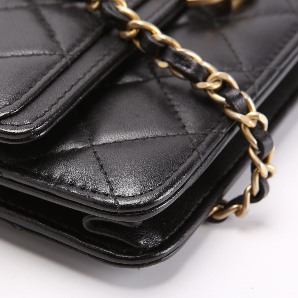 Chanel Woc CC Chic Quilted Lambskin 28M Black