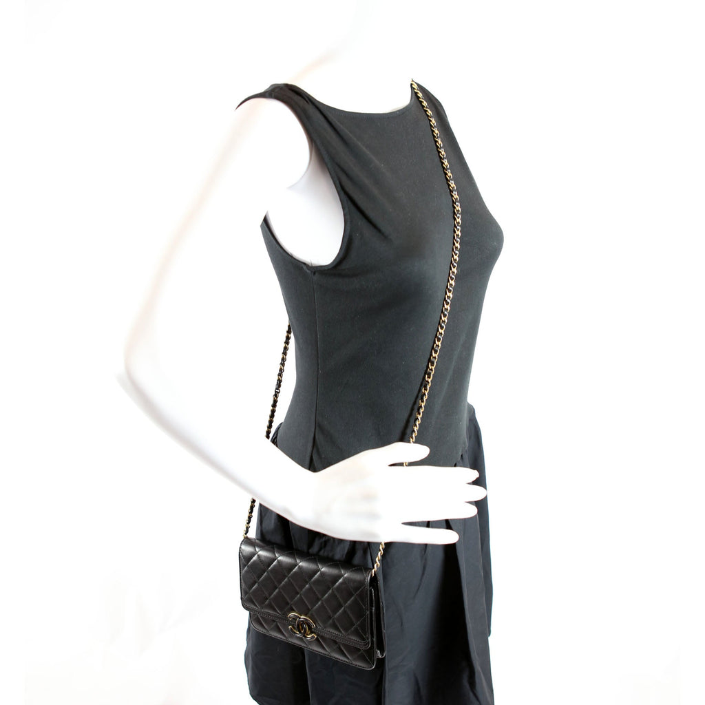 Chanel Woc CC Chic Quilted Lambskin 28M Black