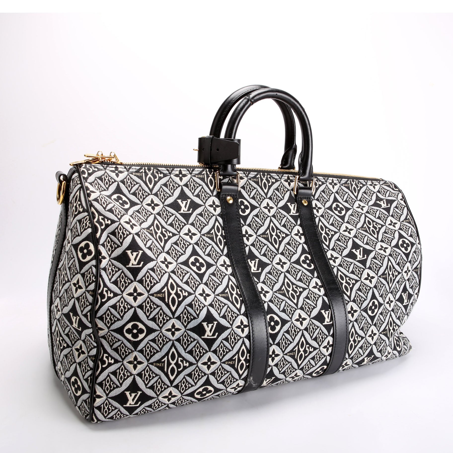 Louis Vuitton Keepall 45 Bandouliere Since 1854 Jacquard Black/White