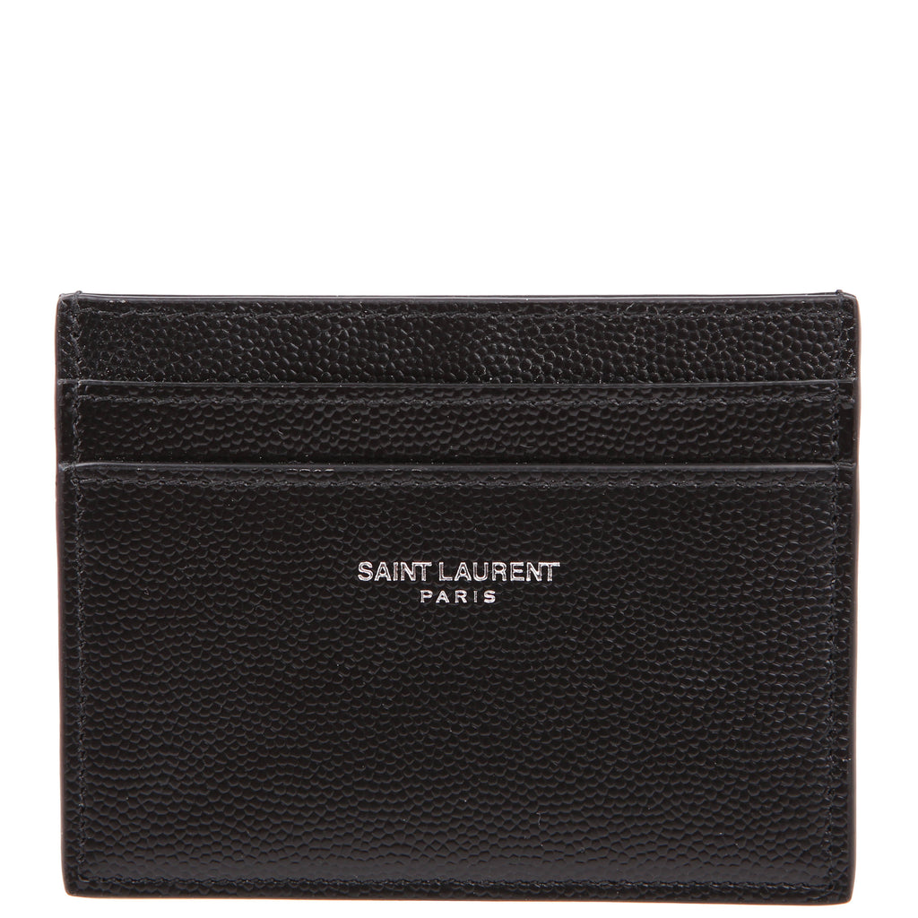 Saint Laurent 375946 Paris Grain Leather Card Holder Black