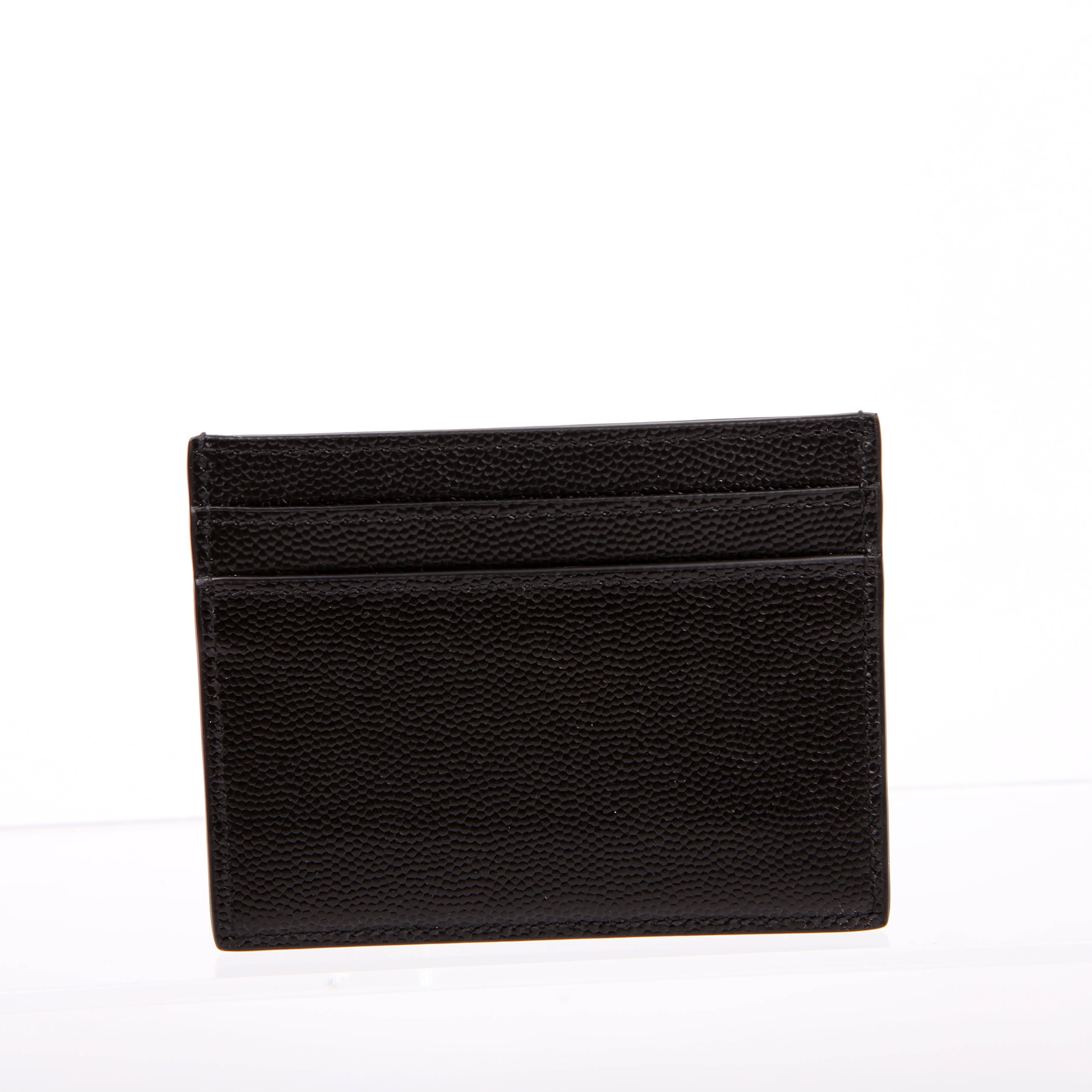 Saint Laurent 375946 Paris Grain Leather Card Holder Black