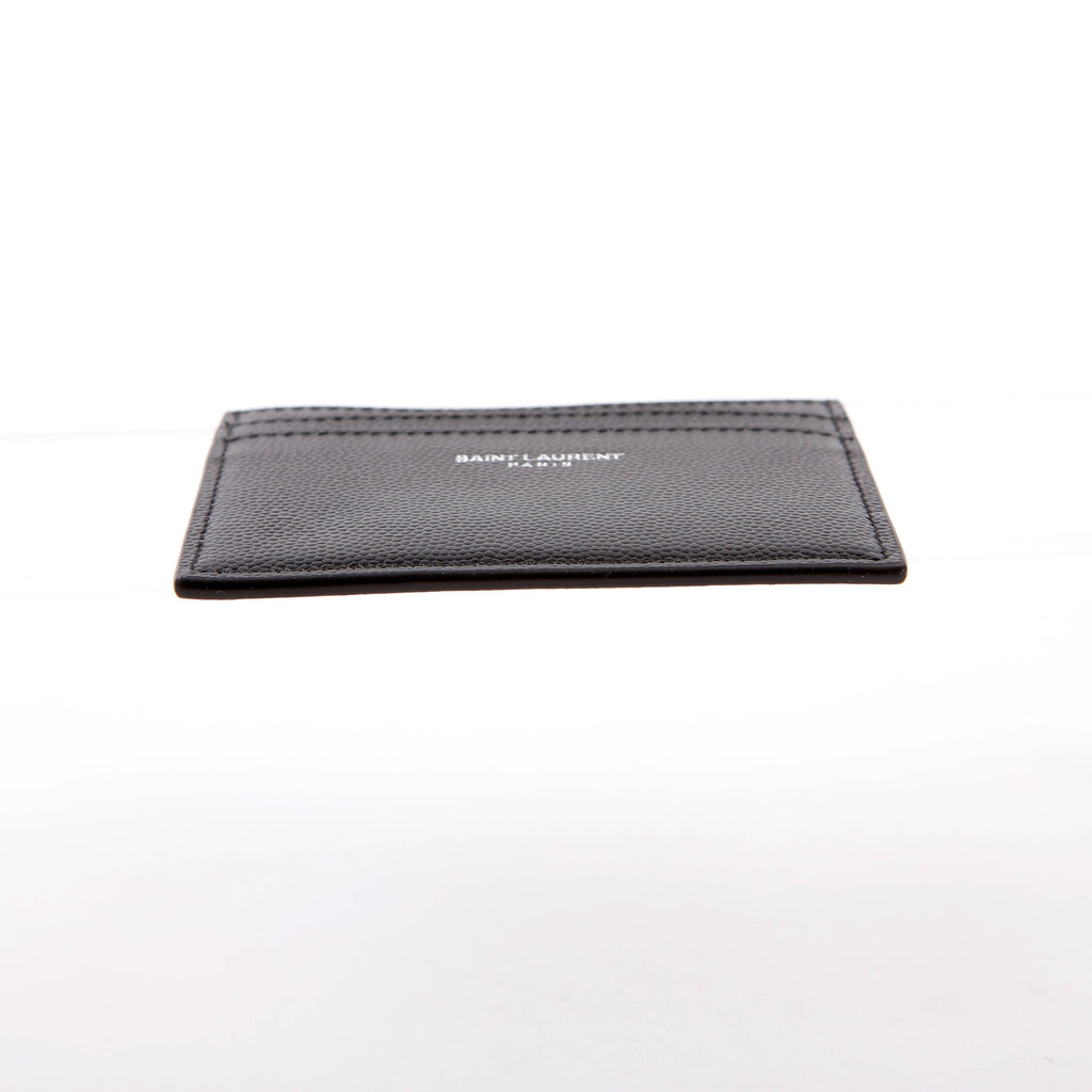 Saint Laurent 375946 Paris Grain Leather Card Holder Black