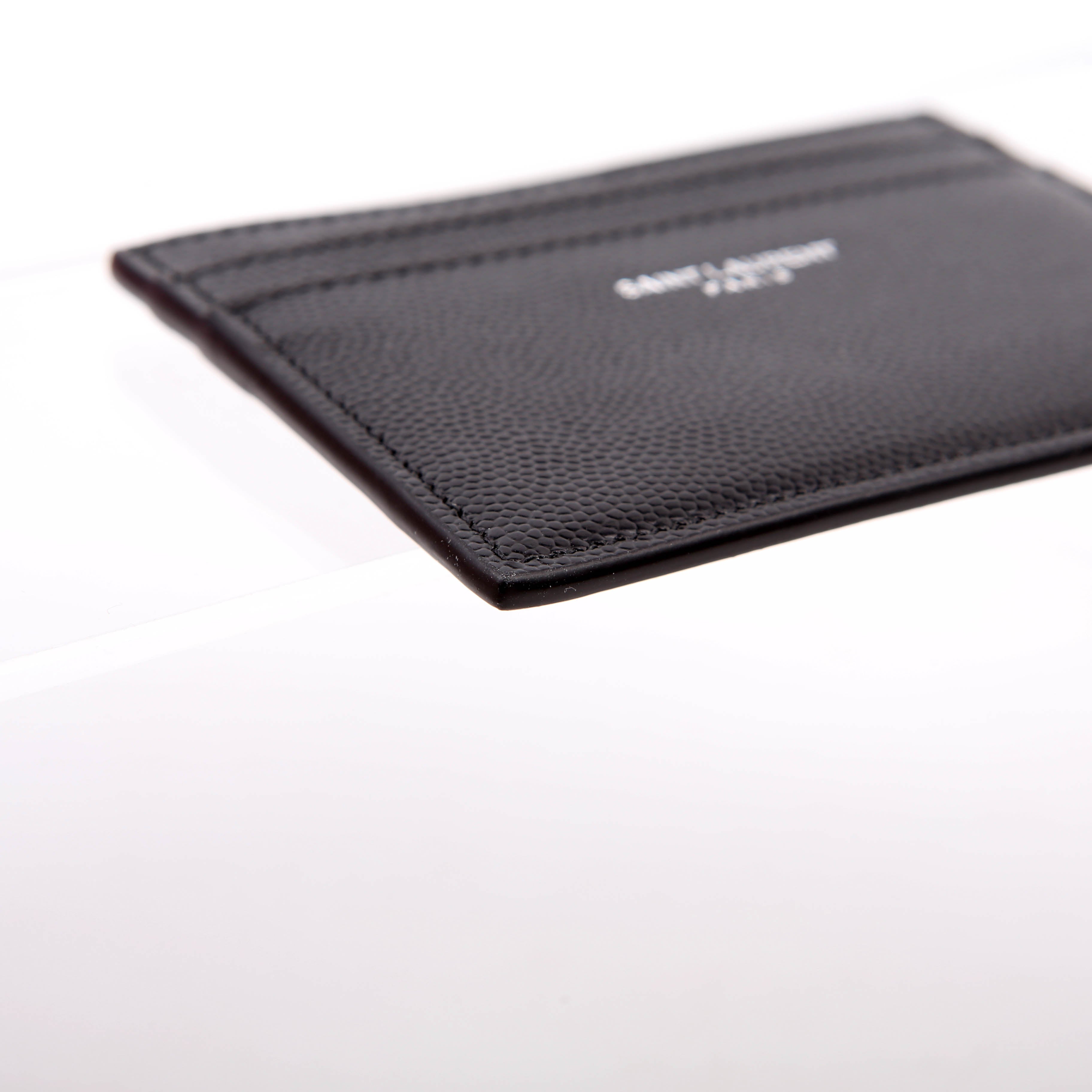 Saint Laurent 375946 Paris Grain Leather Card Holder Black