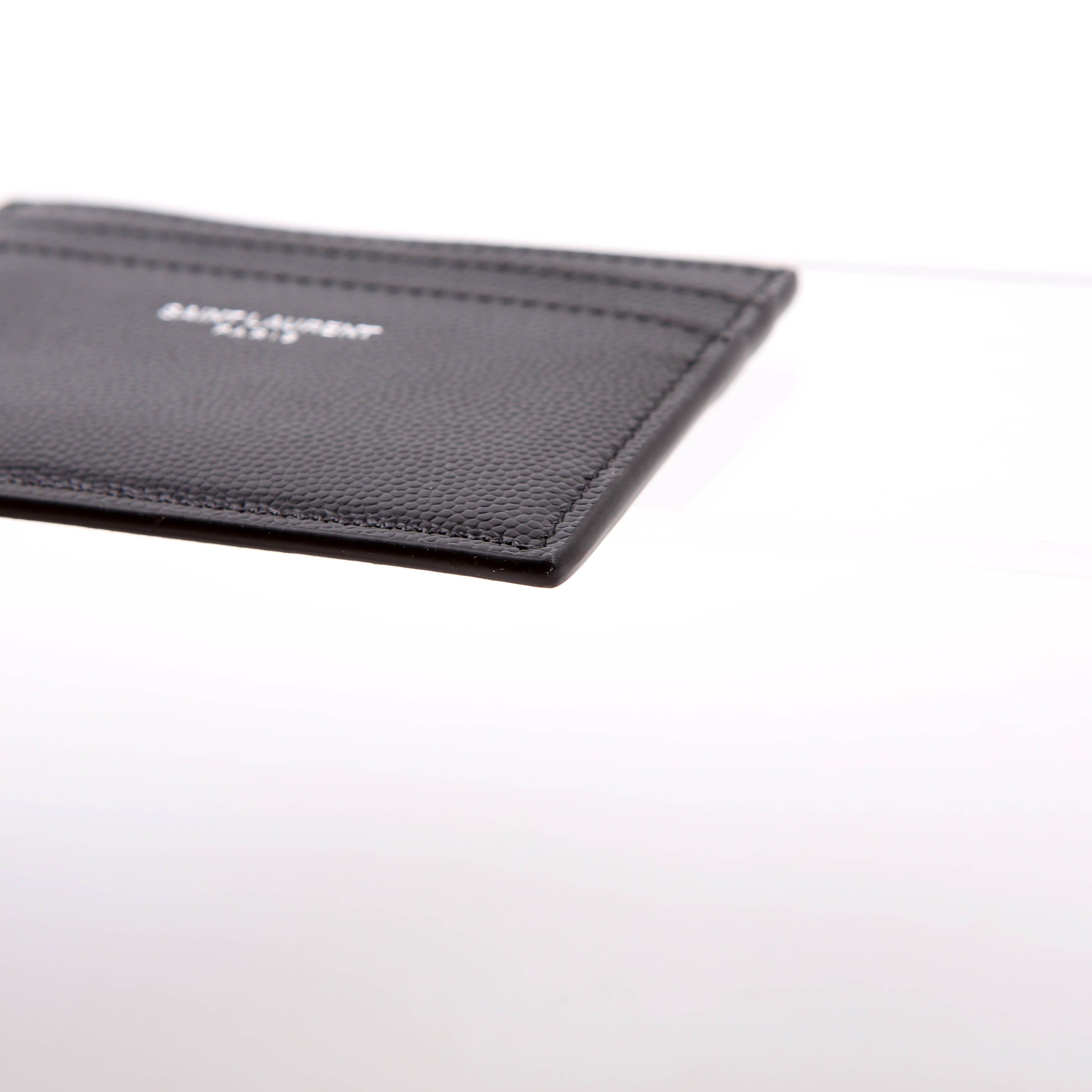 Saint Laurent 375946 Paris Grain Leather Card Holder Black
