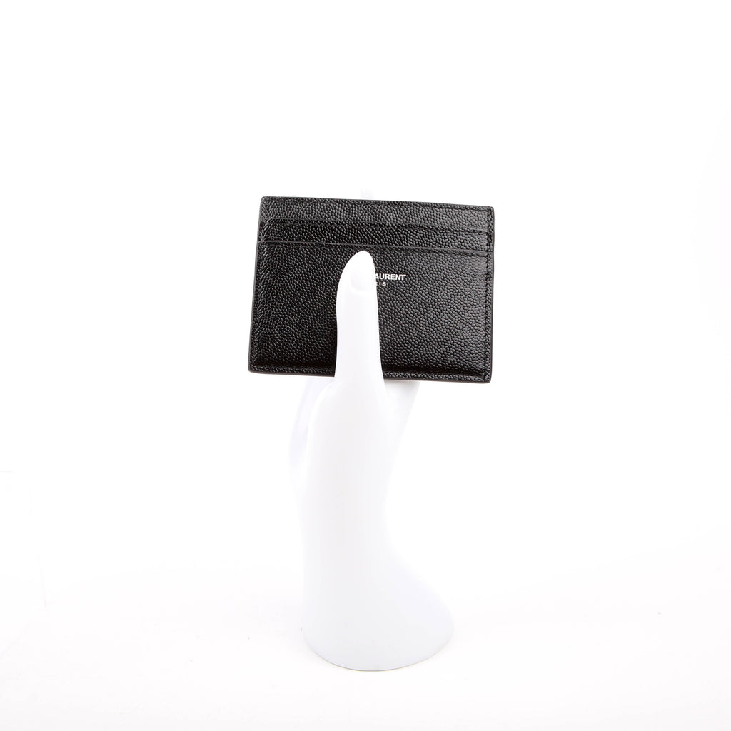 Saint Laurent 375946 Paris Grain Leather Card Holder Black
