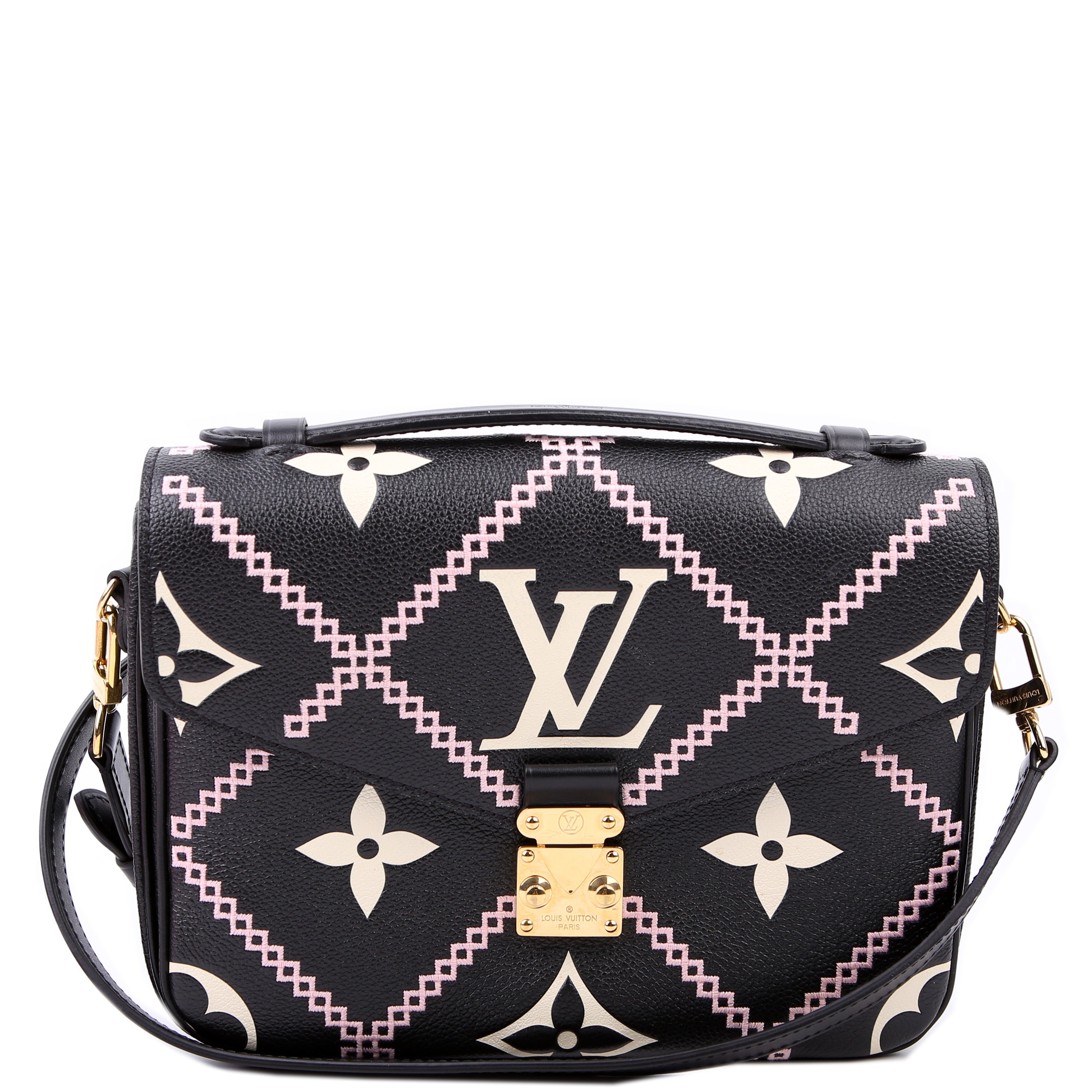 Louis Vuitton Pochette Metis Empreinte Giant Broderies Black/Pink