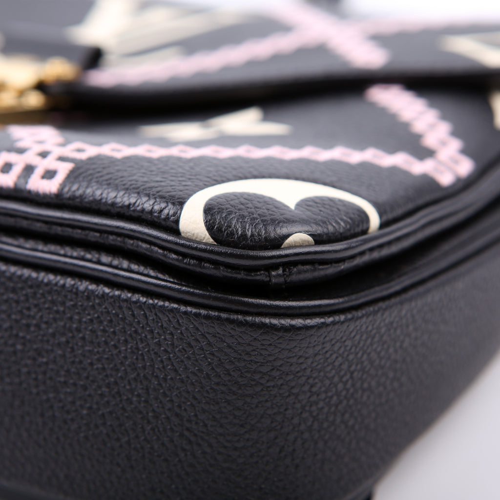 Louis Vuitton Pochette Metis Empreinte Giant Broderies Black/Pink