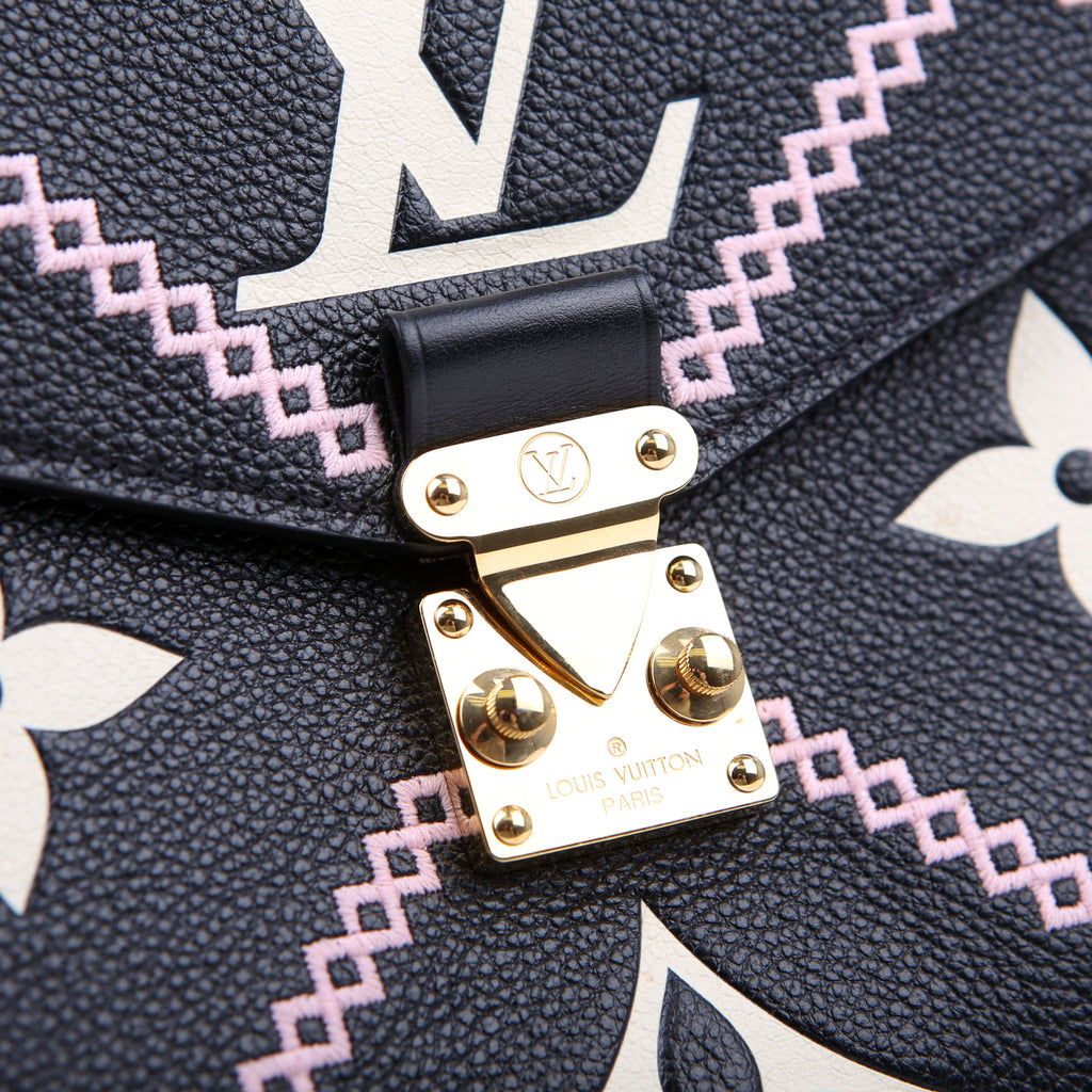Louis Vuitton Pochette Metis Empreinte Giant Broderies Black/Pink