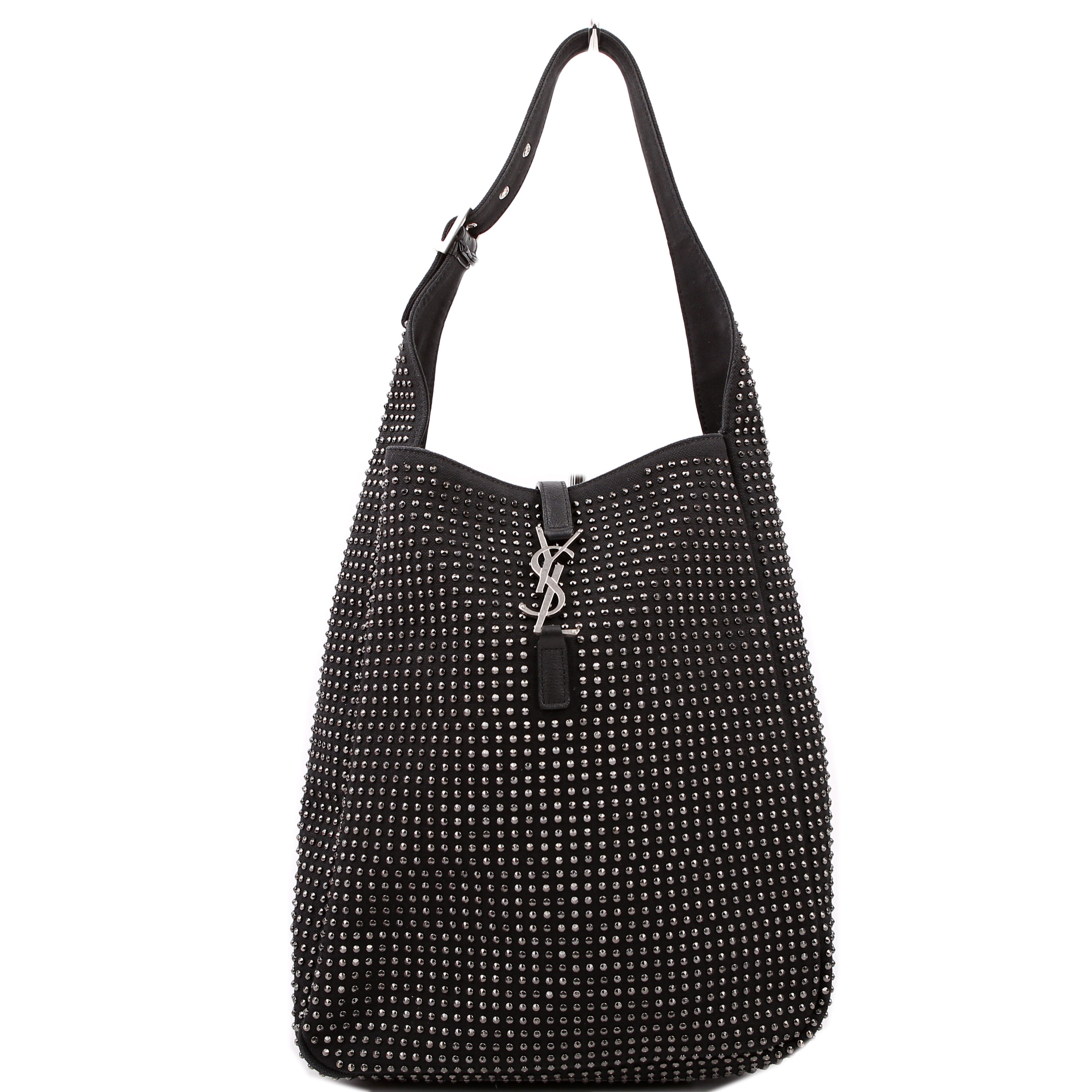 Saint Laurent 716140 Le 5 A 7 Supple Medium Canvas/Crystal Black