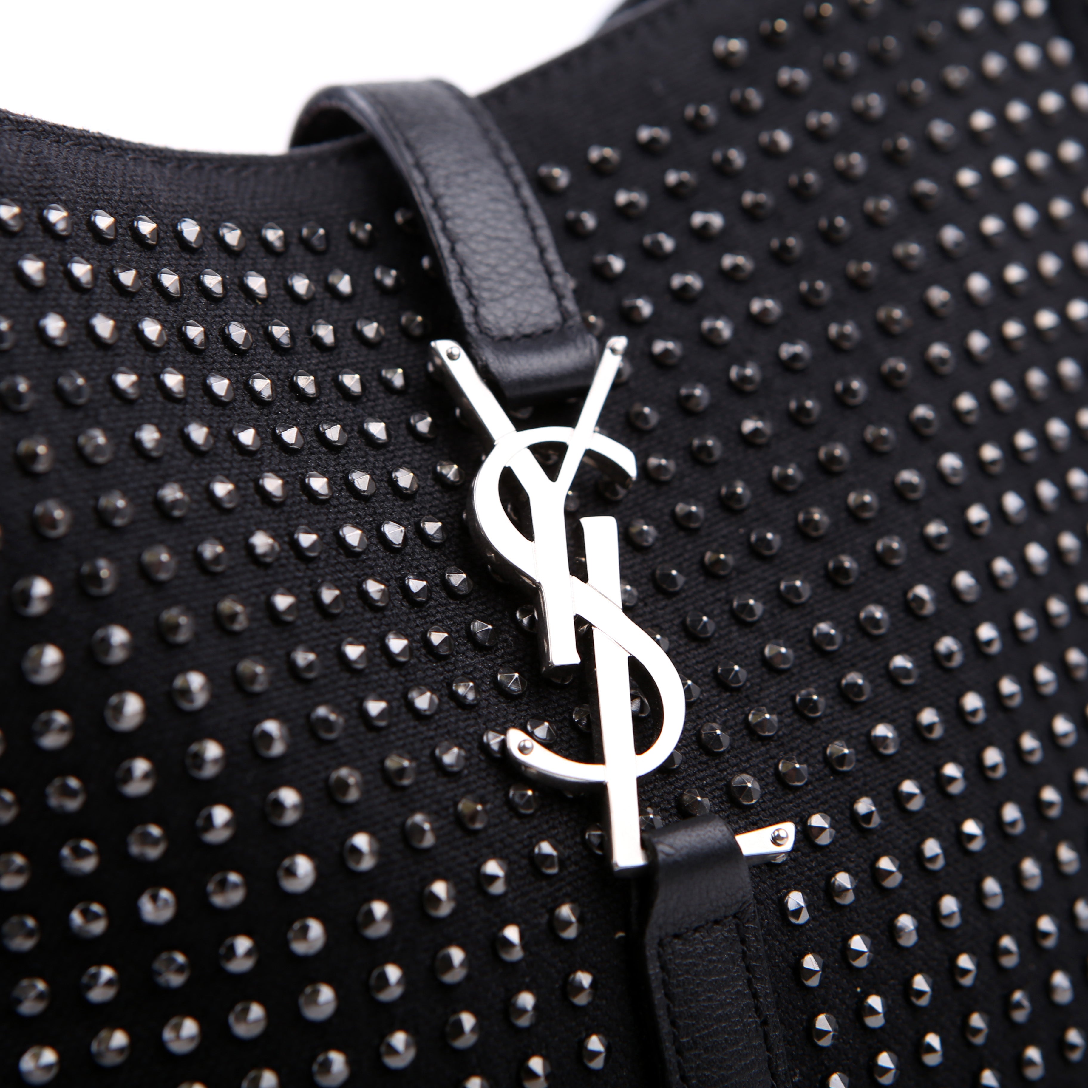 Saint Laurent 716140 Le 5 A 7 Supple Medium Canvas/Crystal Black