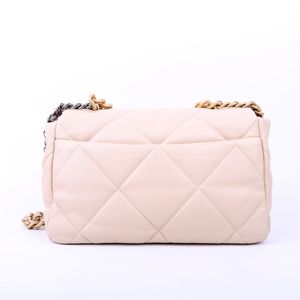 Chanel Quilted Goatskin 19 Large Flap RFID Beige
