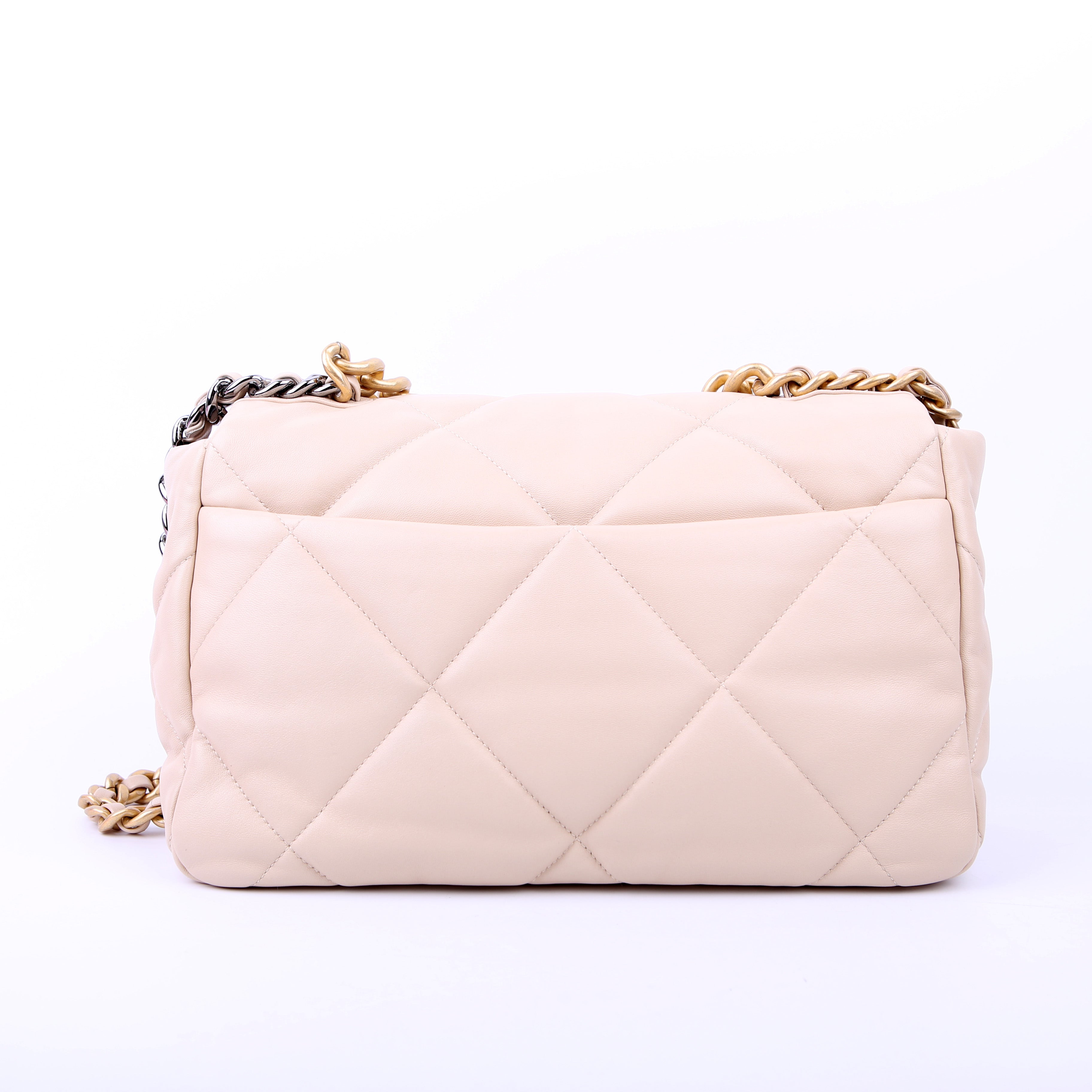 Chanel Quilted Goatskin 19 Large Flap RFID Beige
