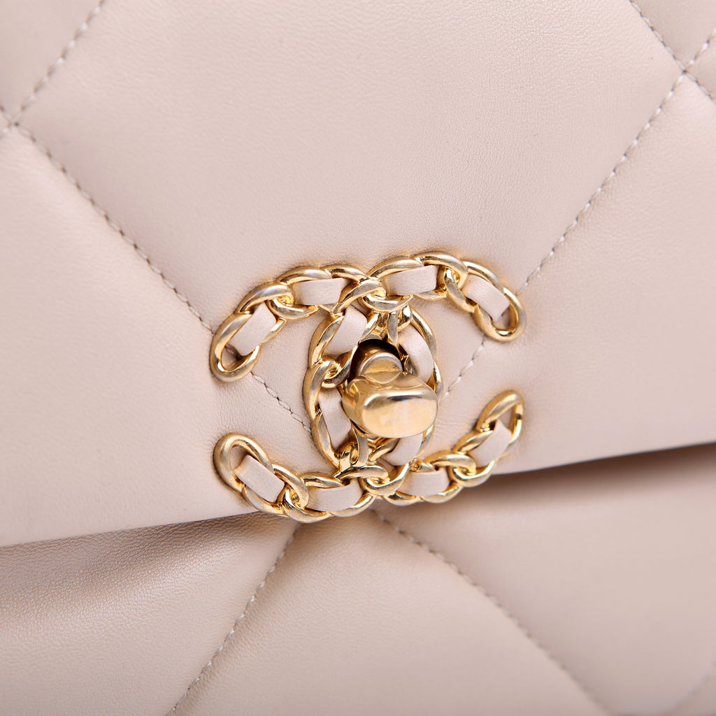 Chanel Quilted Goatskin 19 Large Flap RFID Beige