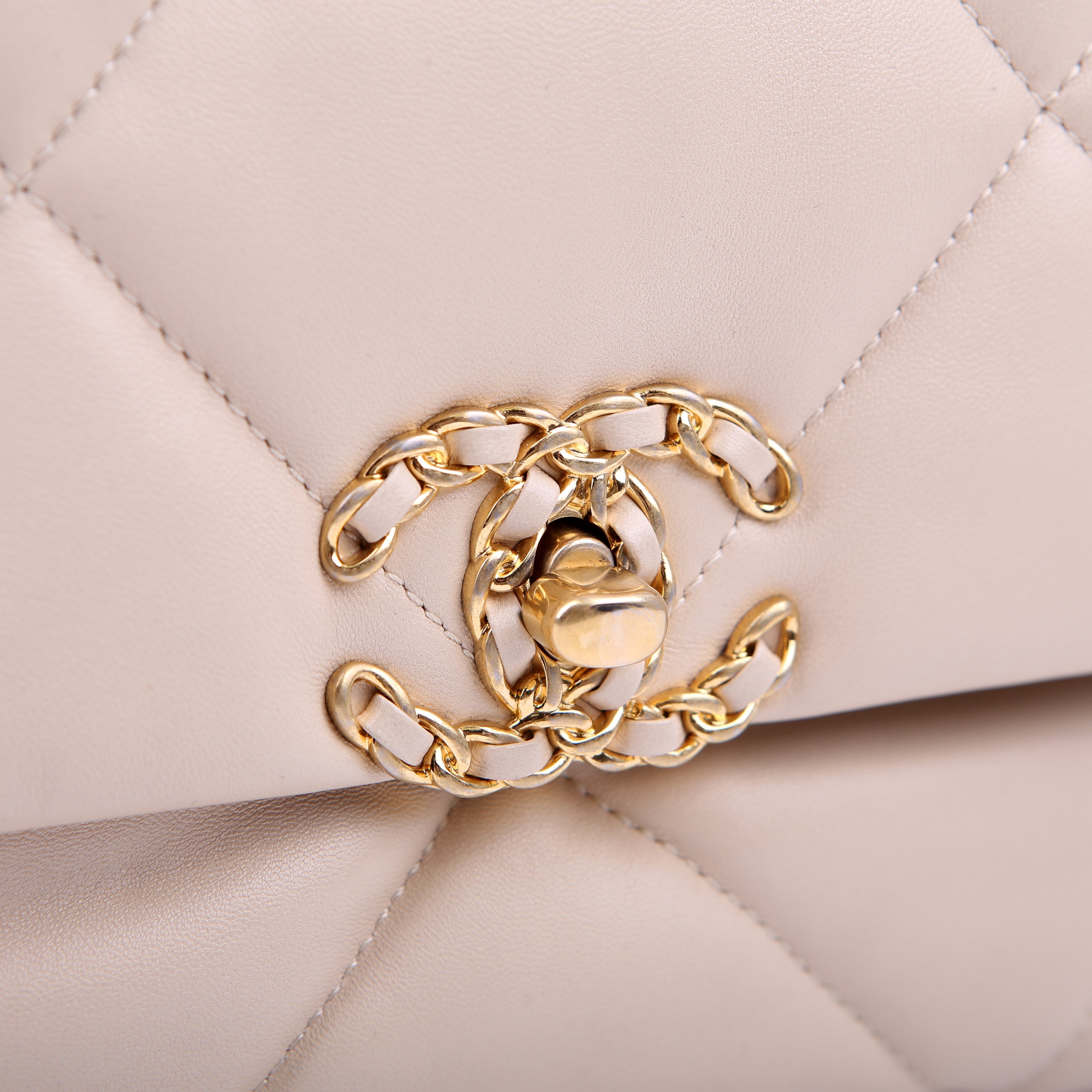 Chanel Quilted Goatskin 19 Large Flap RFID Beige